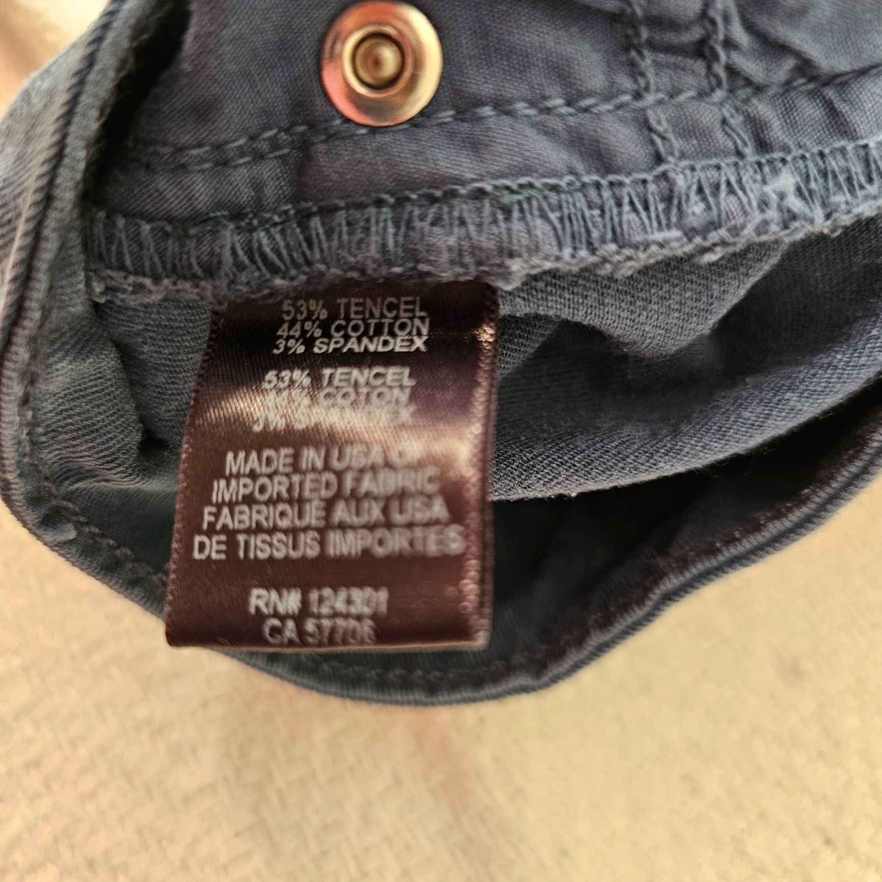 Vintage VINTAGE Babakul Chino Pants Women 29 Blue Stretch Zipper Metal Rivet Accents Size 29" - 4 Thumbnail