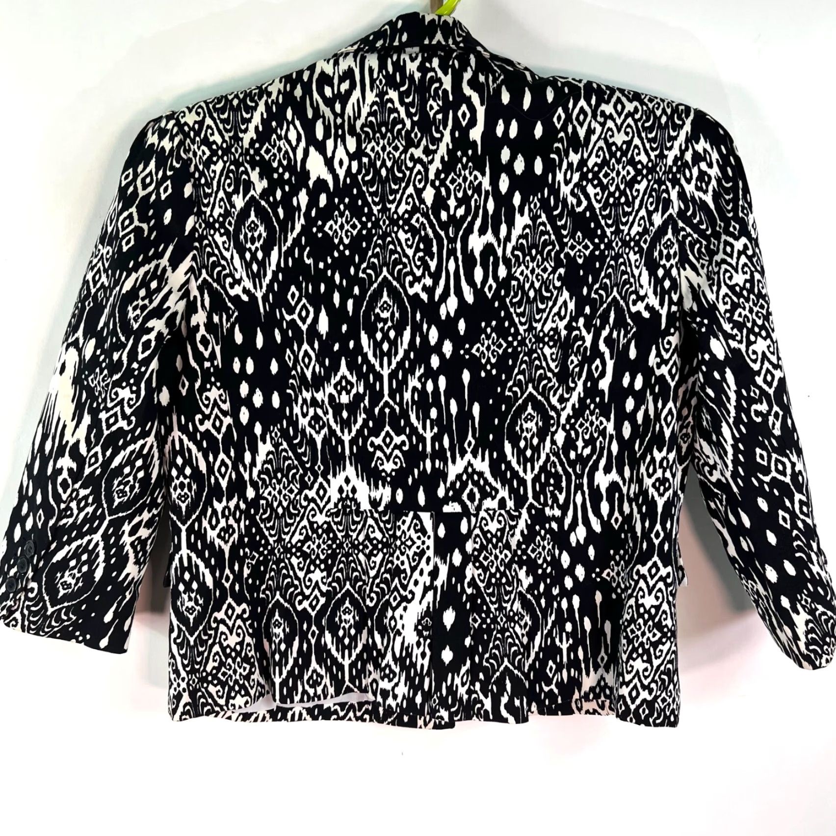 Vintage Katherine Blazer Jacket 3/4 Sleeve Women's L Black White Cotton Blend Twill Pockets Lined Casual 90s Theme? Size L / US 10 / IT 46 - 7 Thumbnail