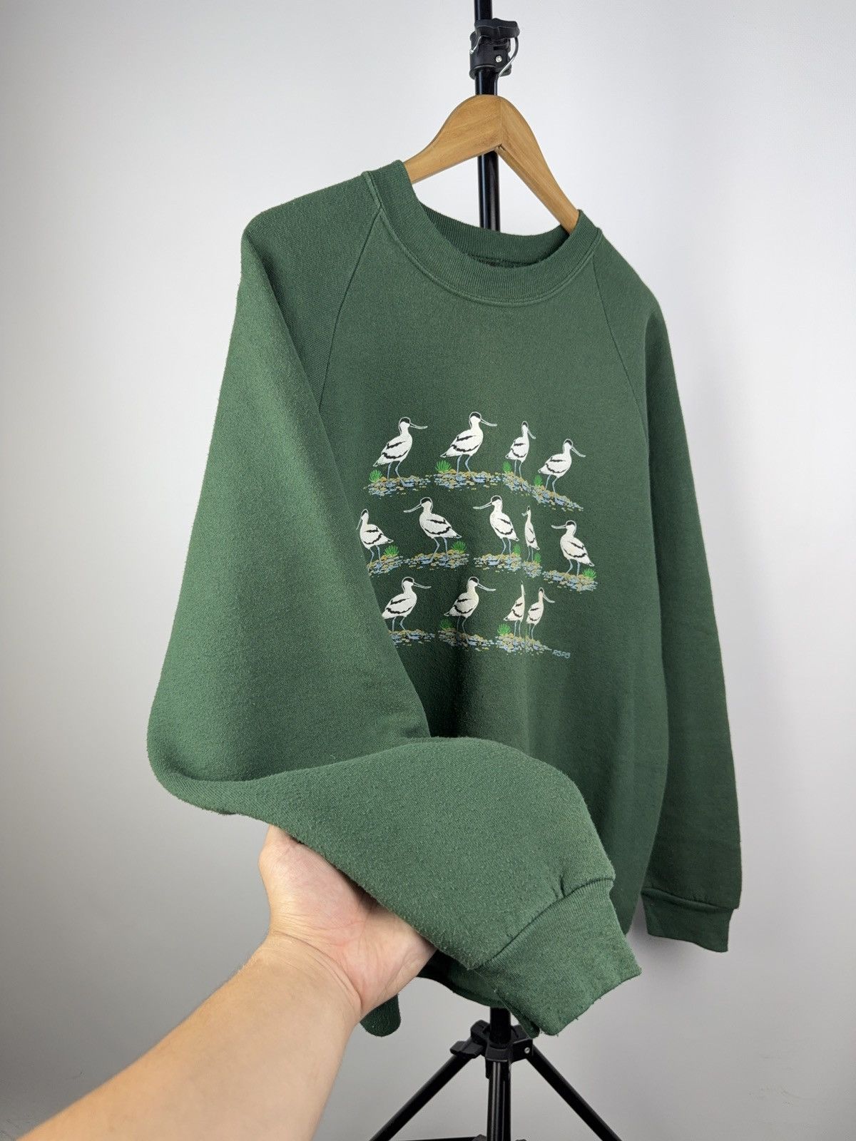 Other Vintage 90s RSPB Bird Print Green Sweatshirt Size US L / EU 52-54 / 3 - 5 Thumbnail