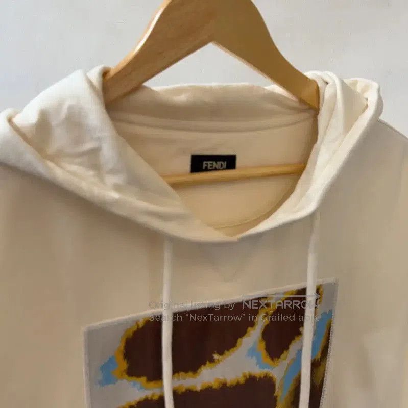 Fendi Fendi Cream Embroidered Cotton Hoodie for Men . Size US XL / EU 56 / 4 - 4 Thumbnail