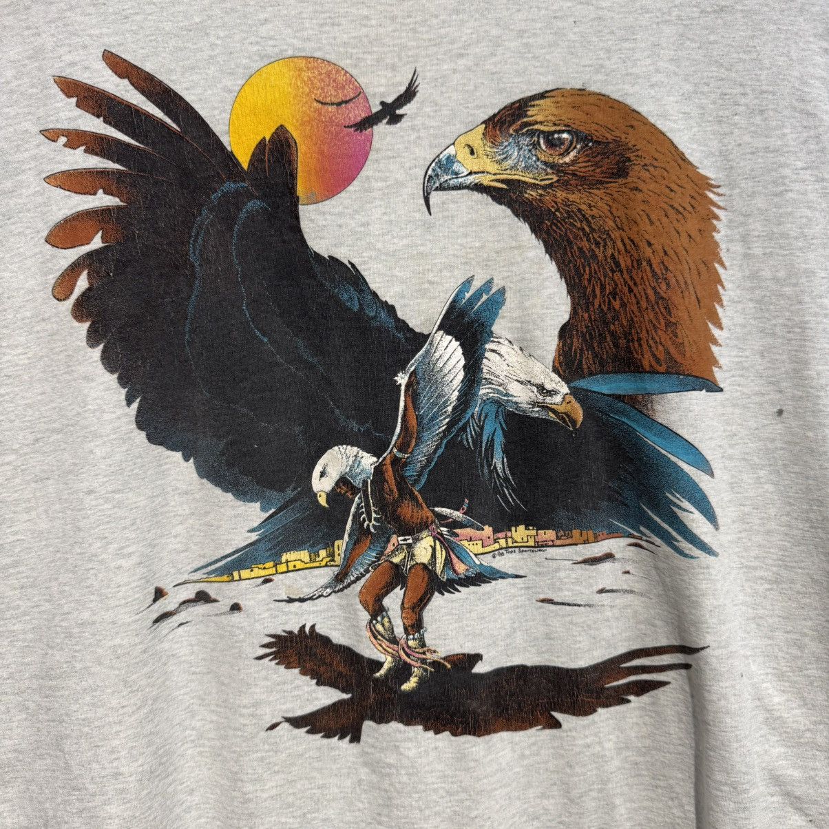Other Vintage 90s Native American Bald Eagle Sportswear T-Shirt Size US XL / EU 56 / 4 - 3 Thumbnail