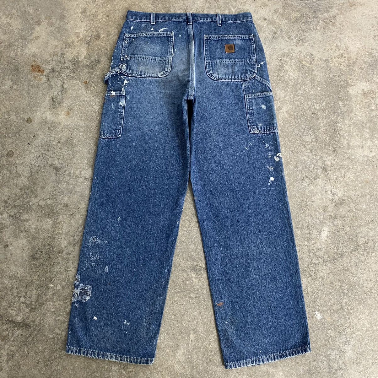 Carhartt Vintage Carhartt Splatter Ripped Carpenter Work Pants Size US 34 / EU 50 - 15 Thumbnail