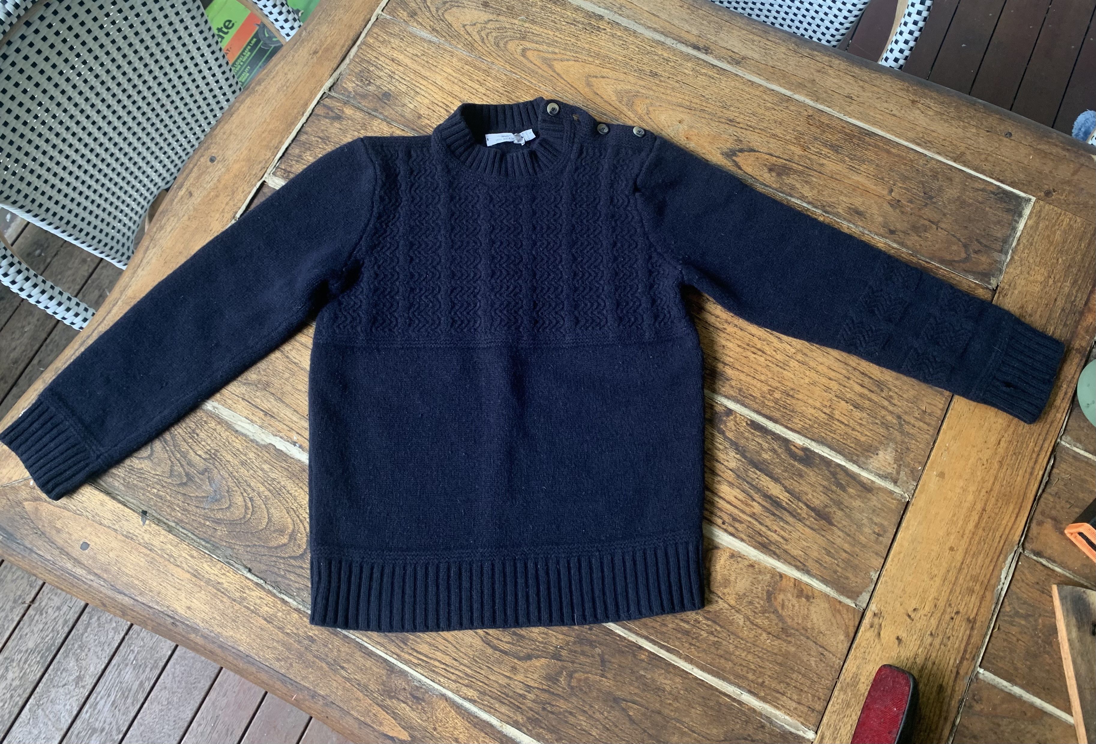 Inis Meain INIS MEÁIN Rare Button-Shoulder Wool Jumper - Small Size US S / EU 44-46 / 1 - 1 Thumbnail
