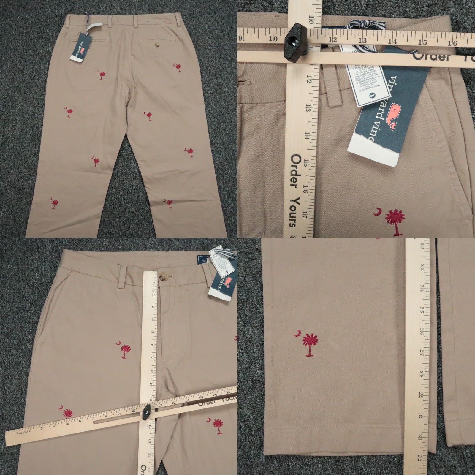Vineyard Vines VINEYARD VINES Pants Mens 32x32 Beige Slim Chino Palmetto NWT Breaker Straight Pocket Front Zip Pant Size US 32 / EU 48 - 8 Thumbnail