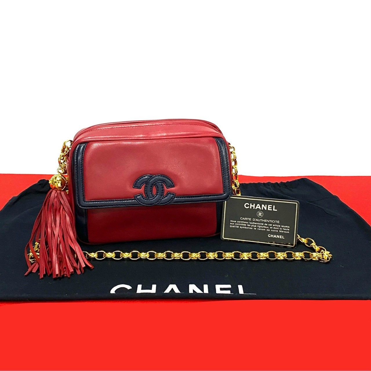 Chanel Chanel Coco Lambskin Shoulder Bag Leather Shoulder Bag in Red, Women's
