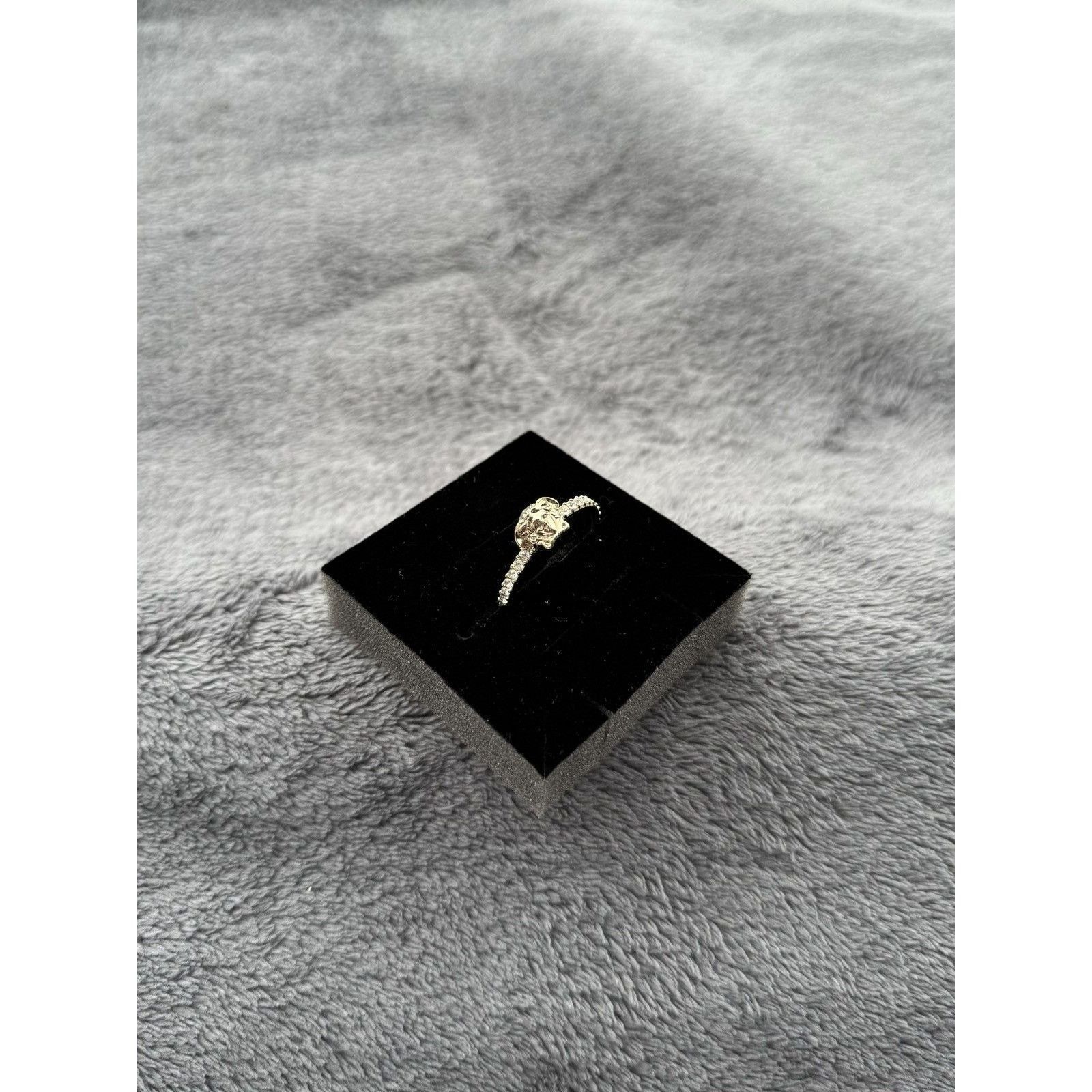 Versace Versace medusa head logo crystal gold ring Size ONE SIZE - 3 Thumbnail