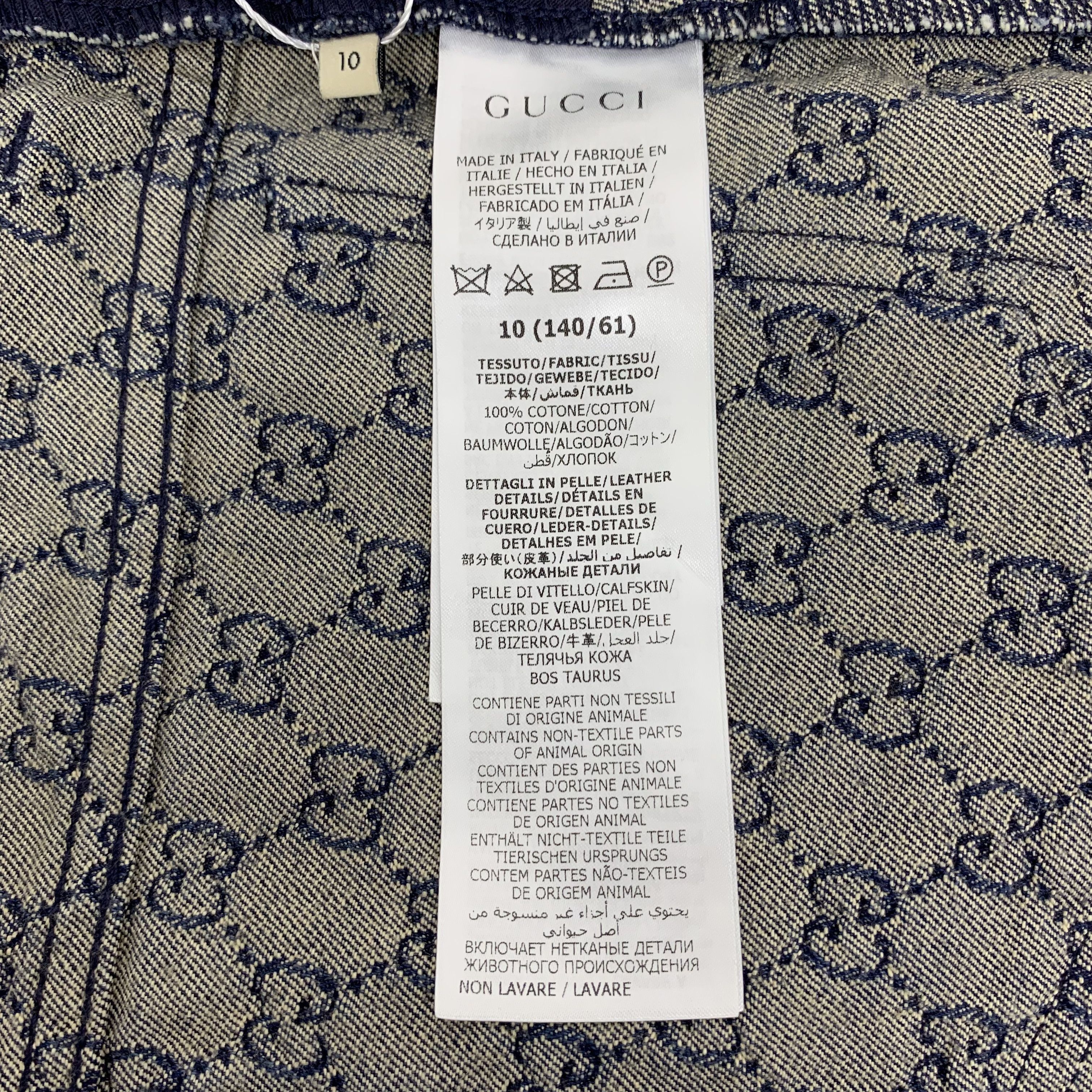 Gucci Gucci Skirt – Navy Logo Jacquard Denim (Size 10) Size 32" / US 10 / IT 46 - 4 Thumbnail