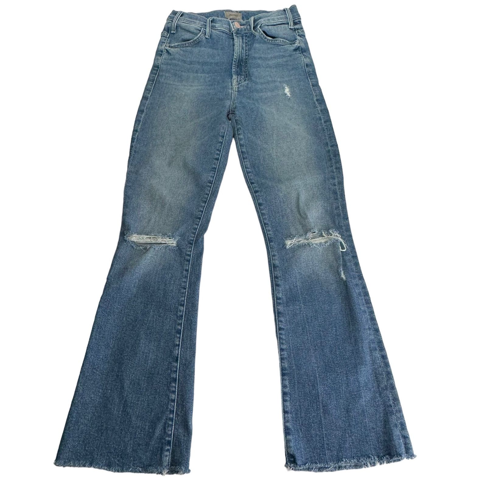image of Mother The Hustler Ankle Fray Understudy Jeans Size 24 in Blue, Women's
