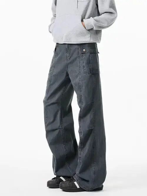 Jean Aged Grey Workwear Pleated Casual Pants Size US 30 / EU 46 - 5 Thumbnail
