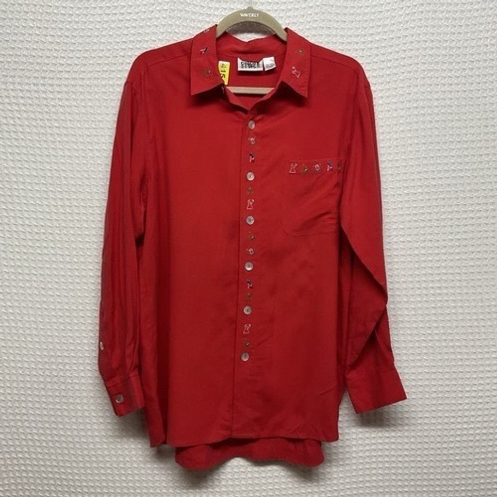 Chicos Chico’s Design Silk Button Front Blouse Shirt Women 2XL / 16 Size XS / US 0-2 / IT 36-38 - 7 Thumbnail