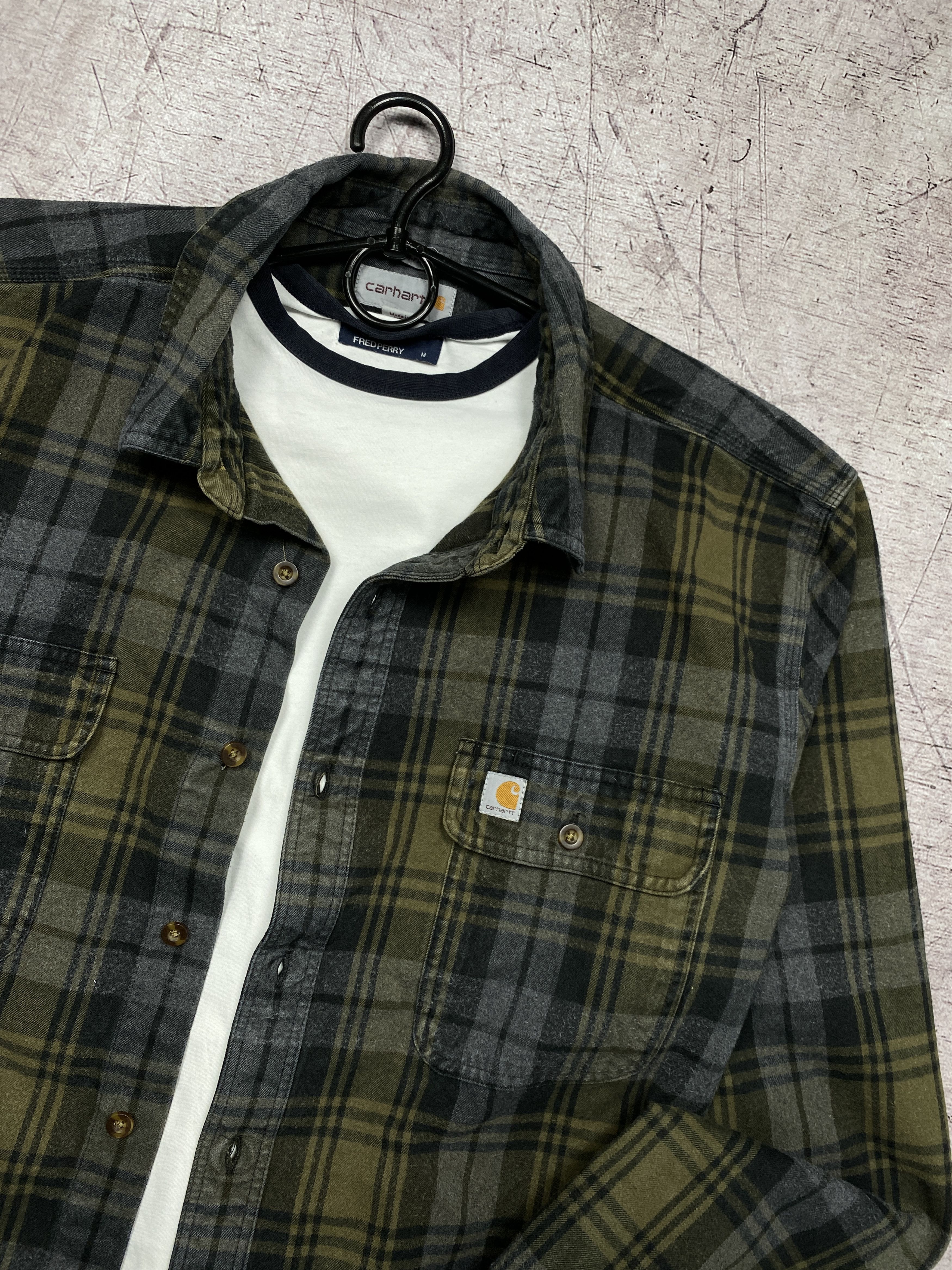 Carhartt × Vintage Carhartt Vintage Mens Flannel Plaid Shirt Y2K Overshirt Size US XXL / EU 58 / 5 - 2 Thumbnail