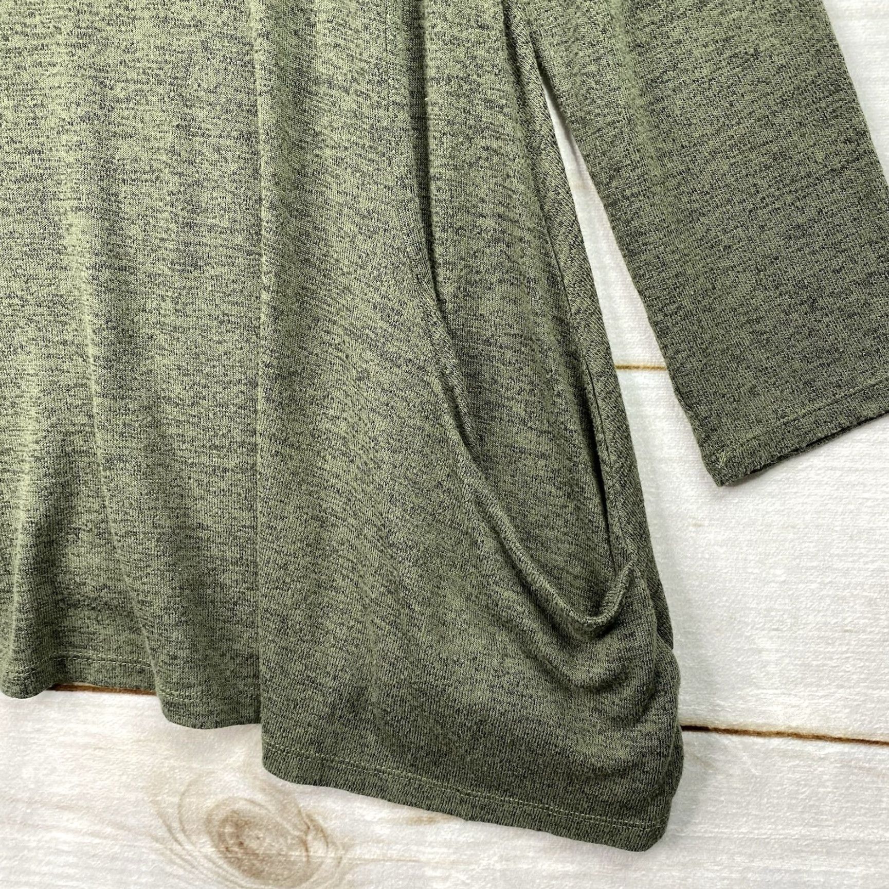 Vintage Maurices Tunic Blouse 1X Green Space Dye Knit Pockets Stretch Relaxed Size XL / US 12-14 / IT 48-50 - 2 Thumbnail