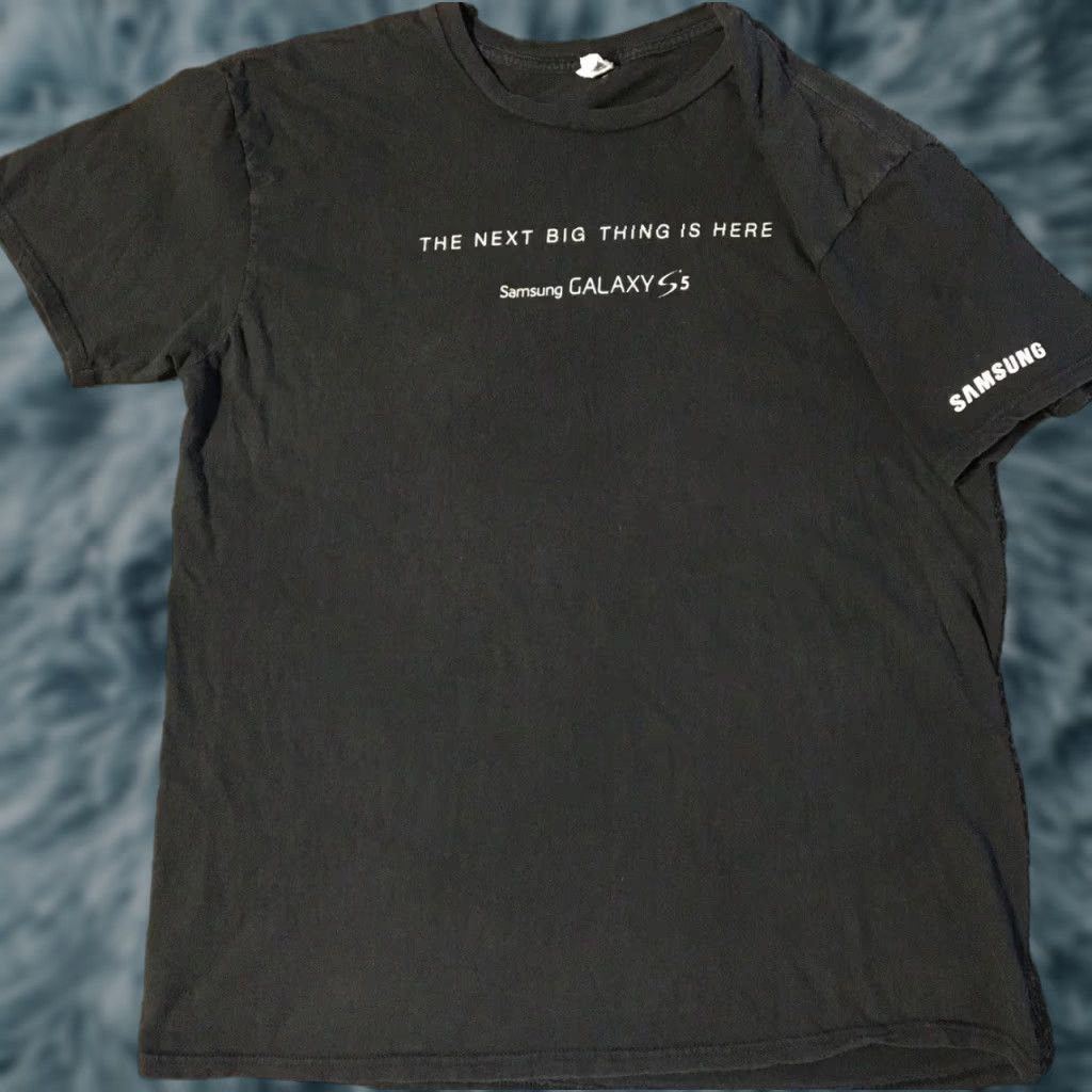 Samsung VINTAGE Samsung Galaxy 5 Promo Shirt XL Black Crew Neck Short Sleeve T-Shirt Men 90s Grunge Retro Electronics Memes Promotional Timepiece? Size US XL / EU 56 / 4 - 1 Thumbnail
