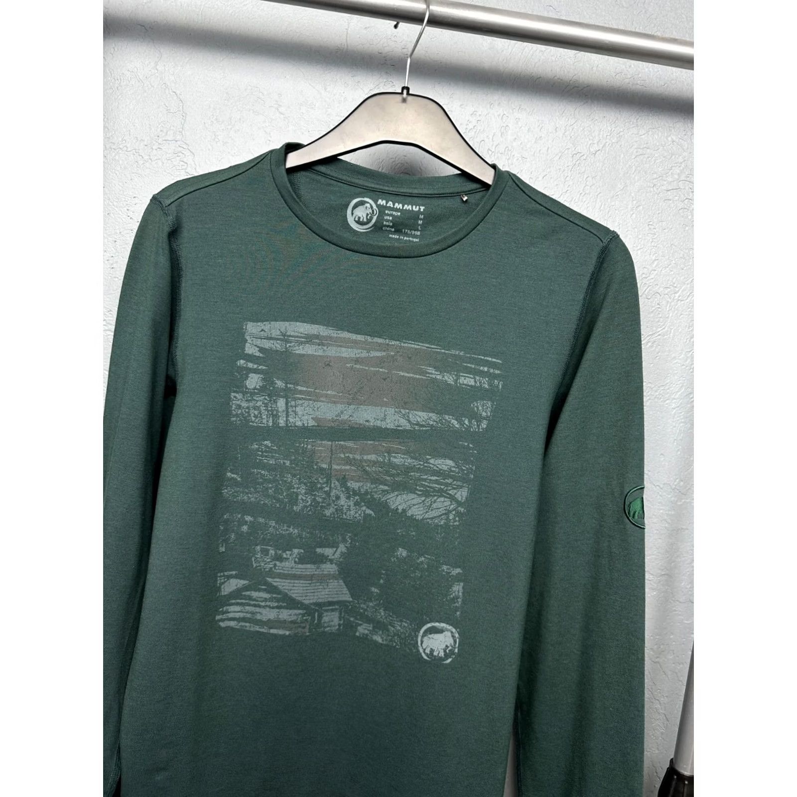 Mammut Mammut Mens Long Sleeve T-Shirt M Green Graphic Print Outdoor Shirt Couture Size US M / EU 48-50 / 2 - 2 Thumbnail