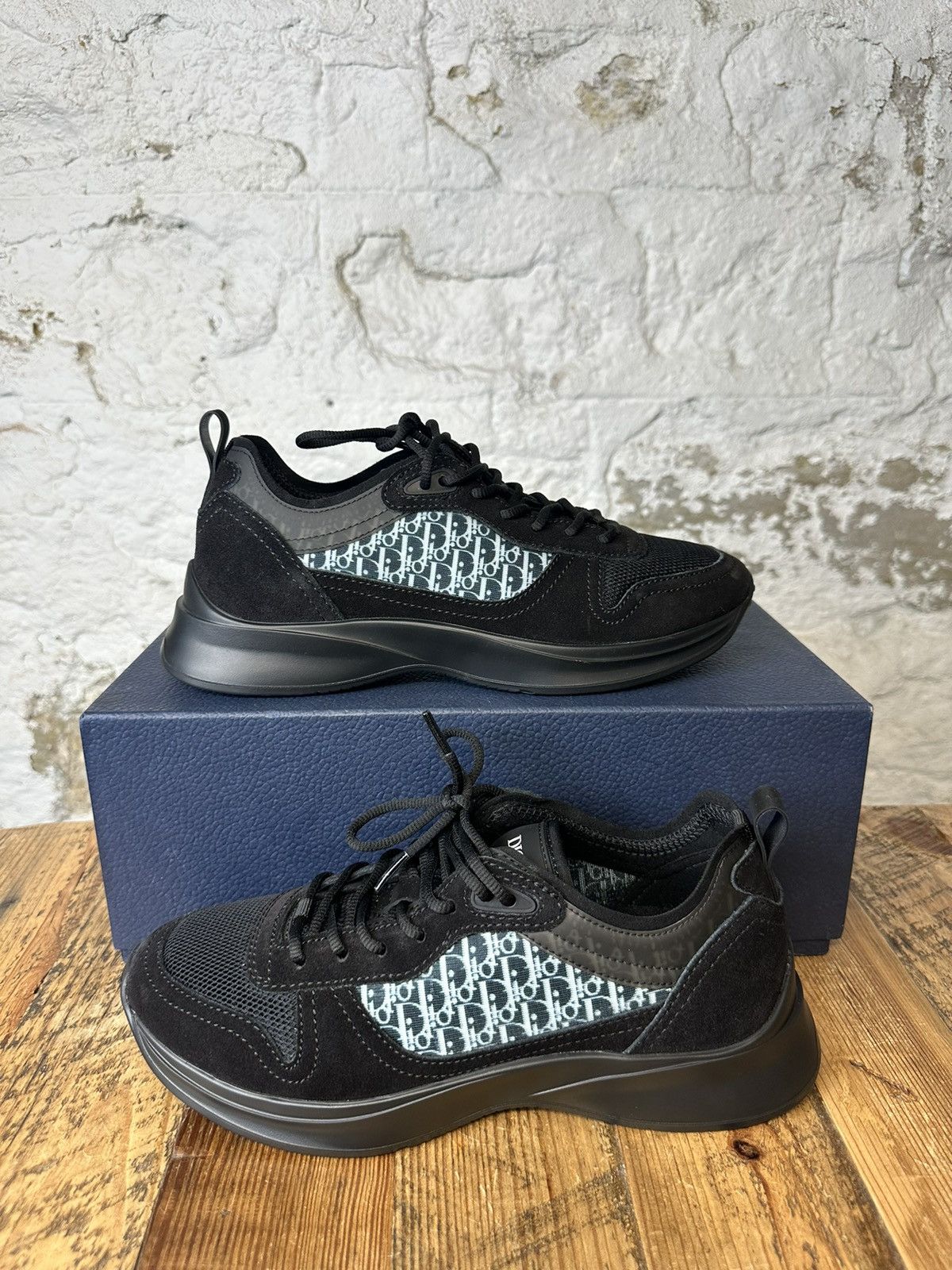 image of Dior B25 Runner Monogram Black Sneaker Size 40, Men's