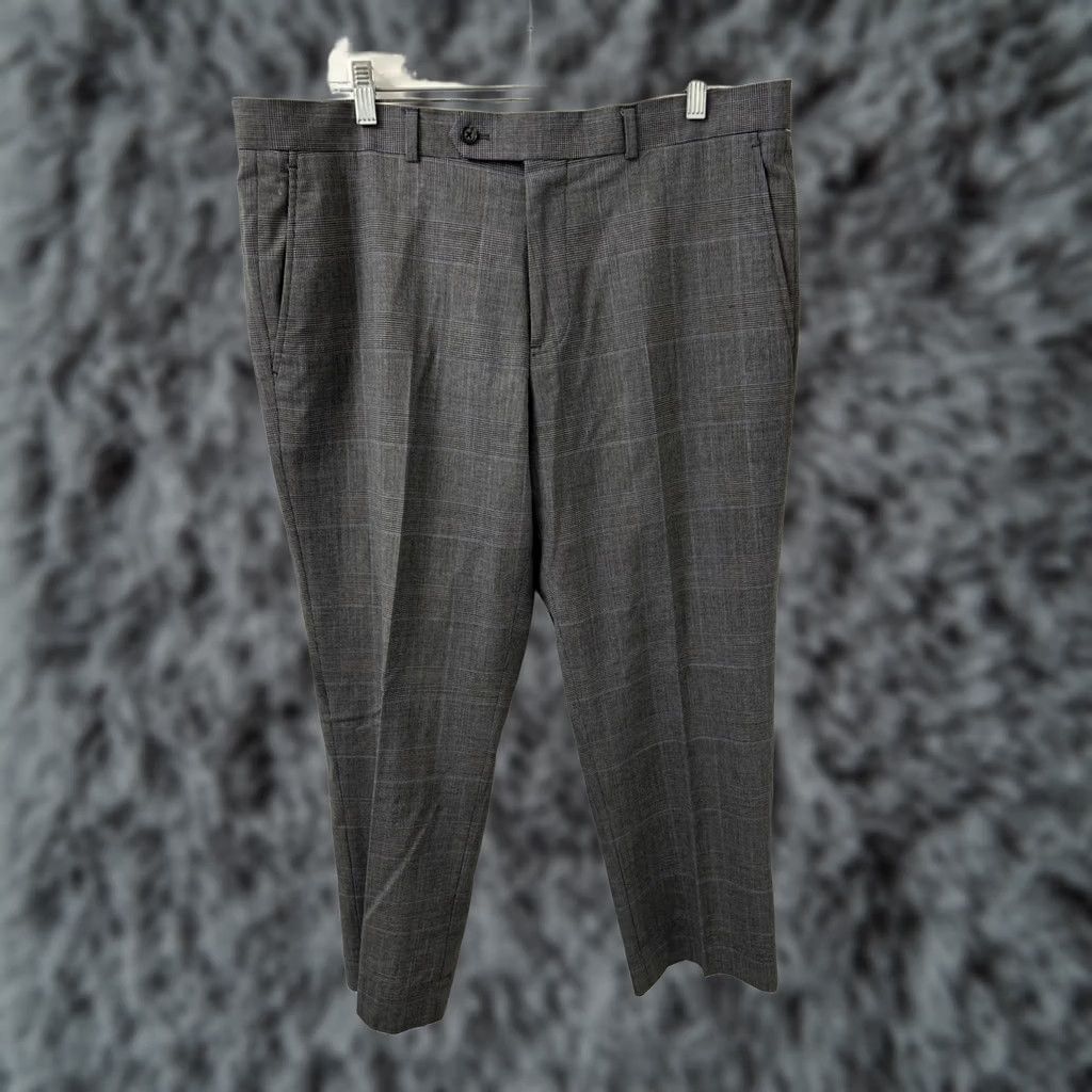 Brooks Brothers Brooks Brothers Pants Mens 36x26 Gray Explorer Collection Houndstooth Plaid Dress Pants Tweed Front Flat Front Button Zip Size US 36 / EU 52 - 1 Thumbnail