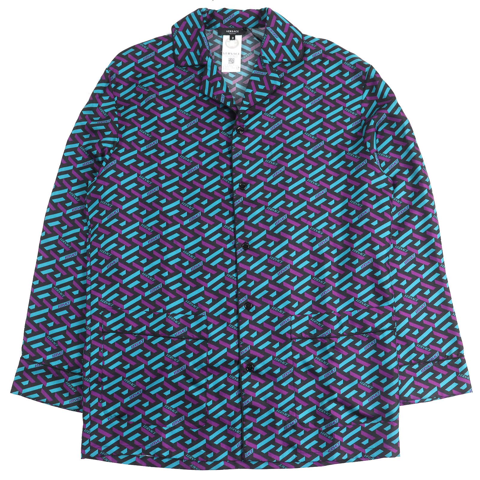 Versace Versace Versace La Greca Silk Shirt Others Lounge & Sleepwear 1005376 1A02923 DUTY FREE for USA Size ONE SIZE - 1 Thumbnail