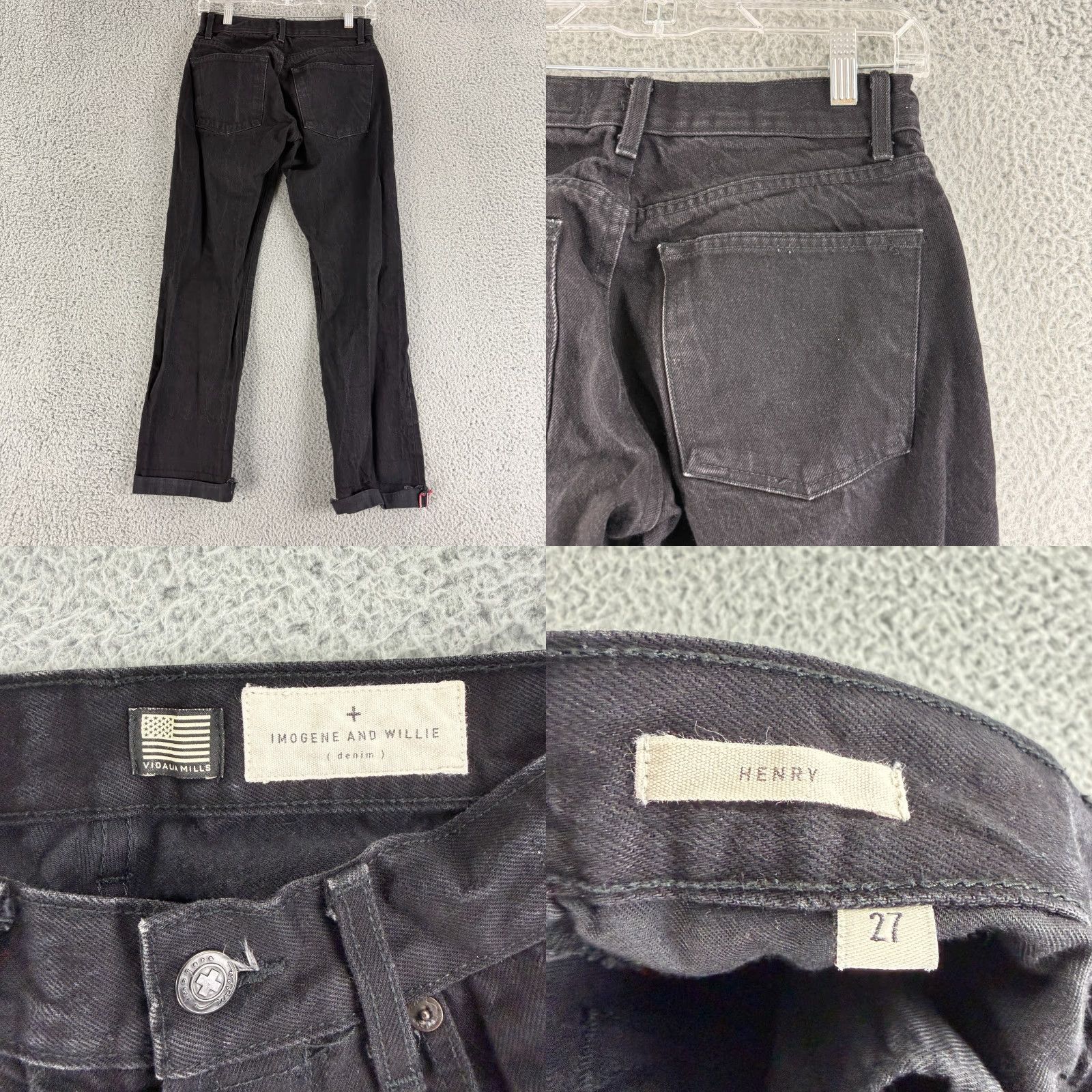 Imogene + Willie Imogene + Willie Henry Jeans Mens 27 Black Denim Selvedge Vidalia Mills USA Made Jeans Size US 27 - 9 Thumbnail