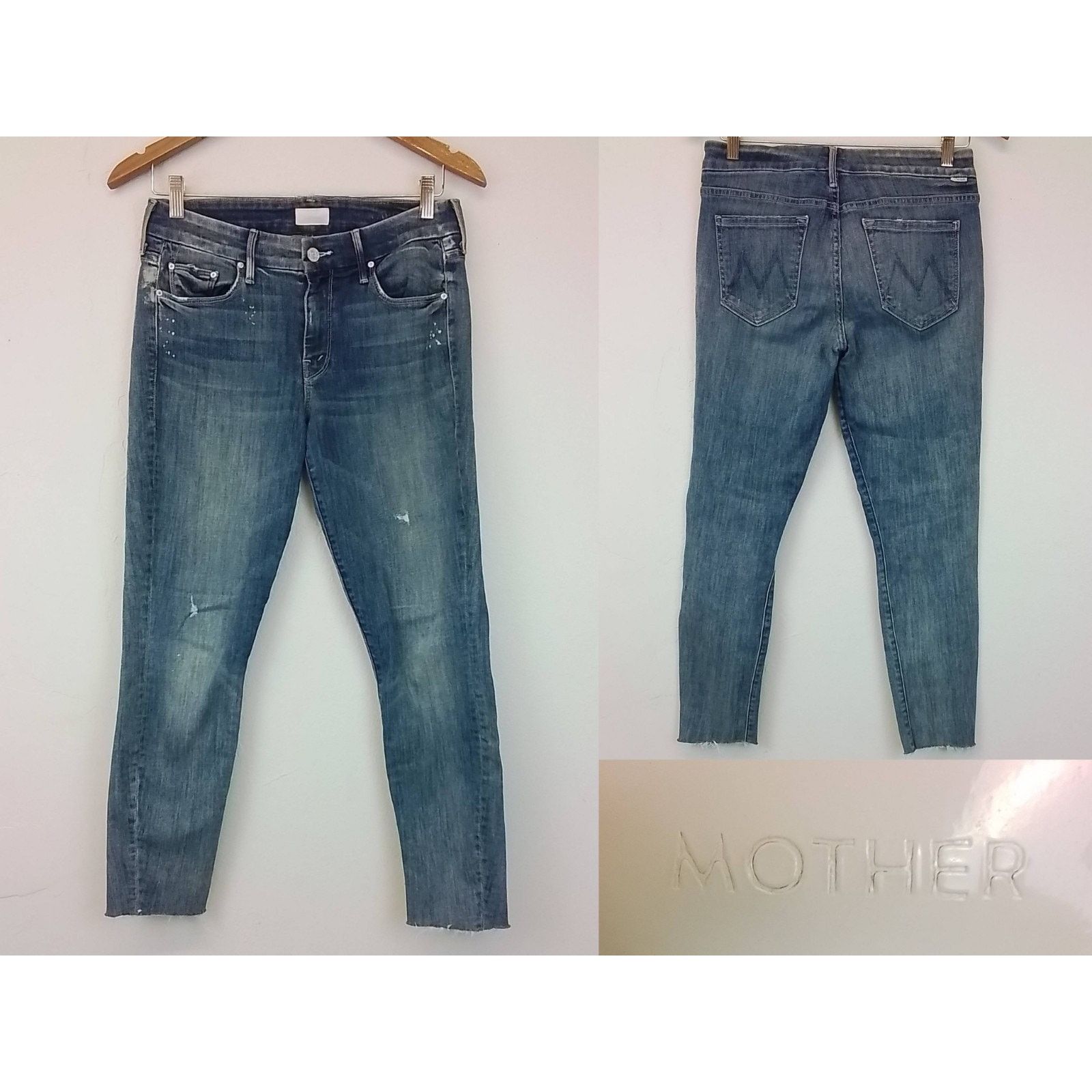 MOTHER Mother "The Looker" Ankle Jean Women's 27" Light Distressed Size 27" / US 4 / IT 40 - 1 Thumbnail