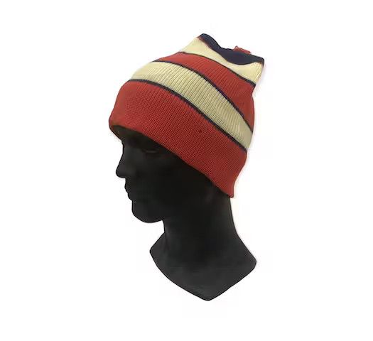 image of Stripe Design Beanie Hat, Men's