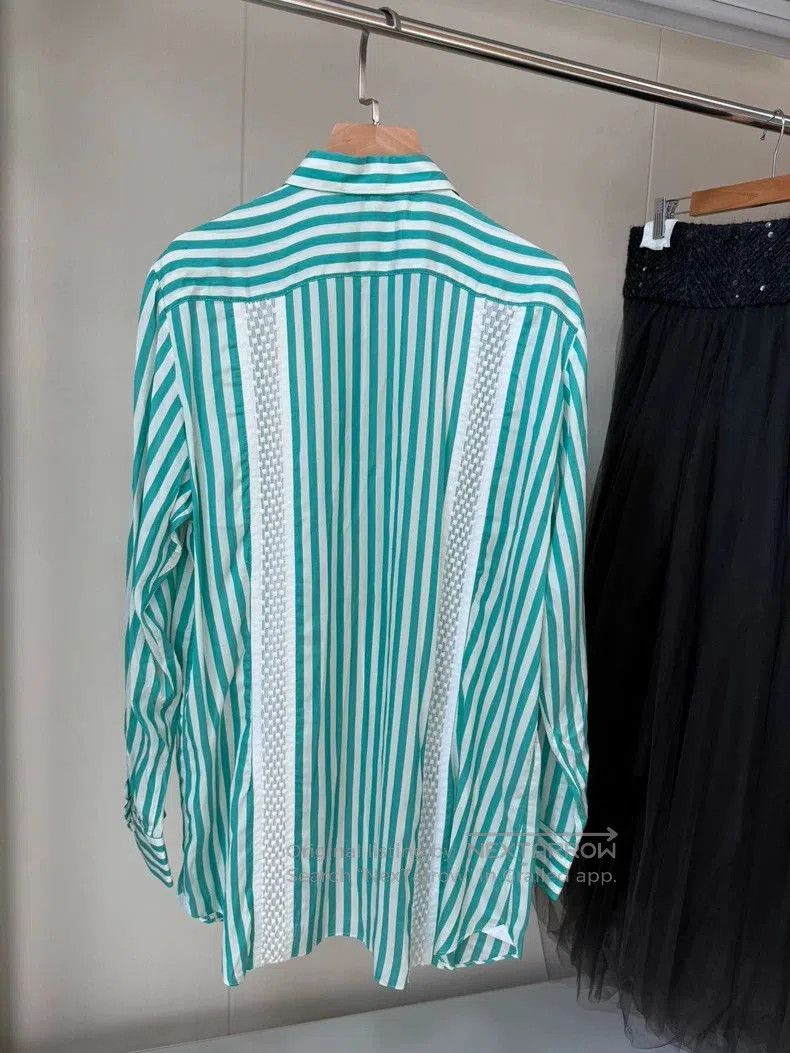 Loro Piana Loro Piana Silk Striped Long Sleeve Shirt. Size US L / EU 52-54 / 3 - 6 Thumbnail
