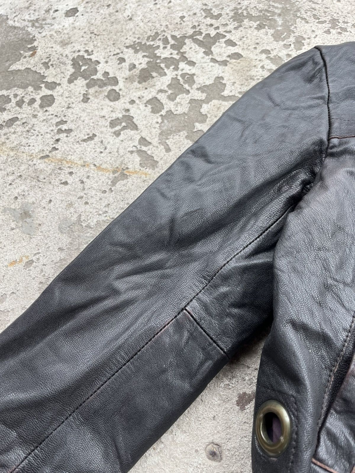 Allsaints × Japanese Brand Vintage Allsaints Avant Garde Japanese Faded Leather Jacket Size XS / US 0-2 / IT 36-38 - 13 Thumbnail