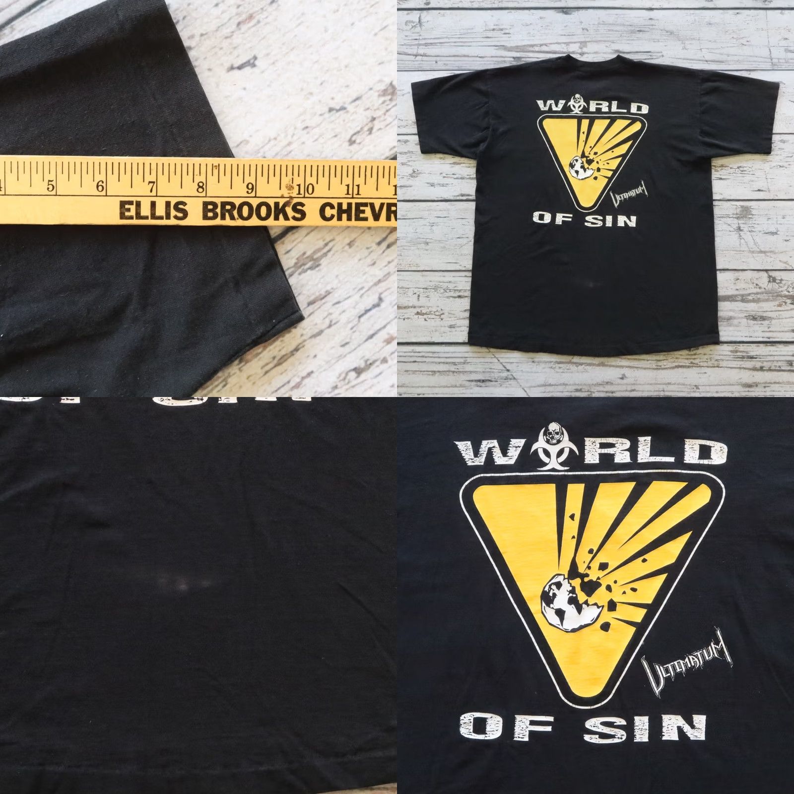 Fruit Of The Loom Vintage Ultimatum Shirt 2XL Black Mens T-Shirt Rock Band Size US XXL / EU 58 / 5 - 9 Thumbnail