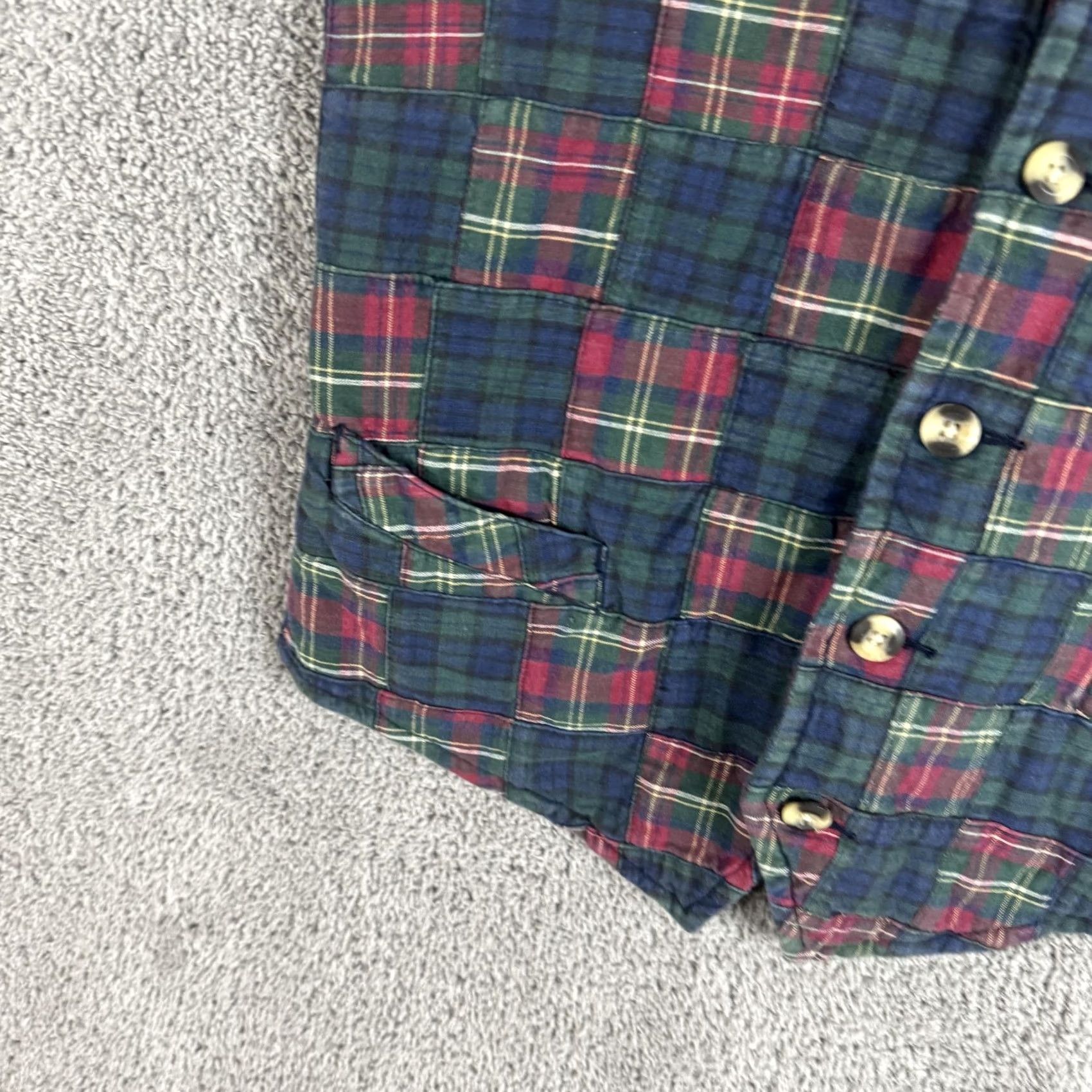 Tommy Hilfiger Tommy Hilfiger Suit Vest Mens Large Multicolor Plaid Cotton Belted 2 Piece Casual Size 42R - 4 Thumbnail