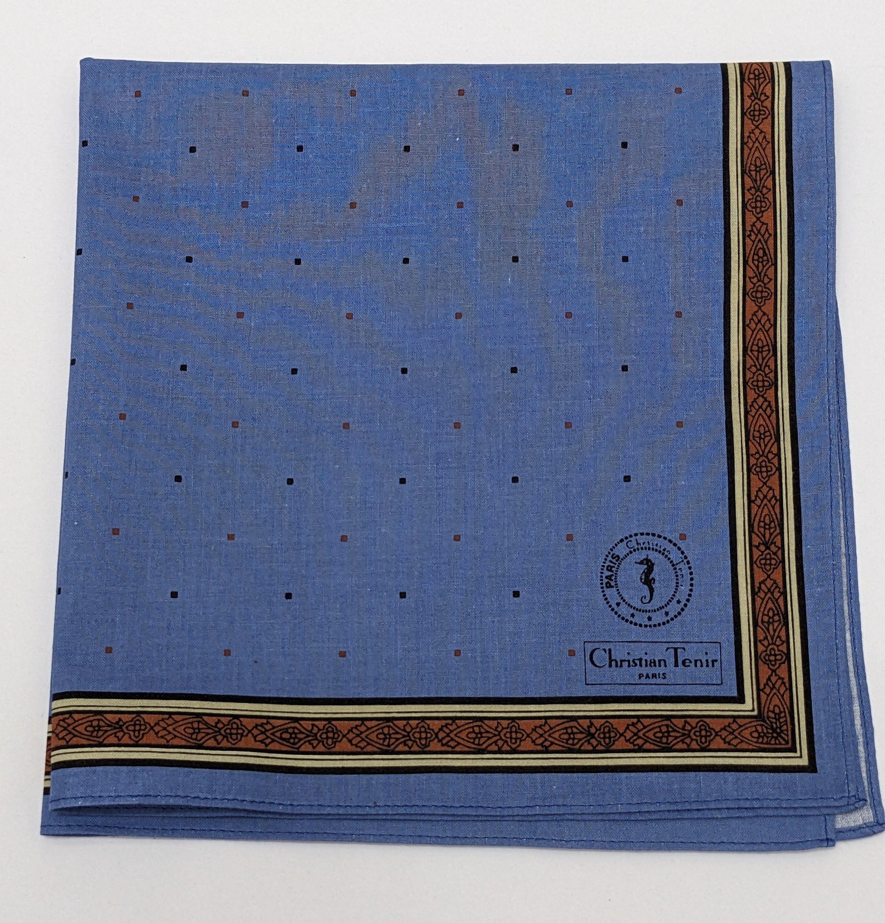 Other Christian Tenir Paris Vintage Blue Monogram Handkerchief Size ONE SIZE - 1 Thumbnail