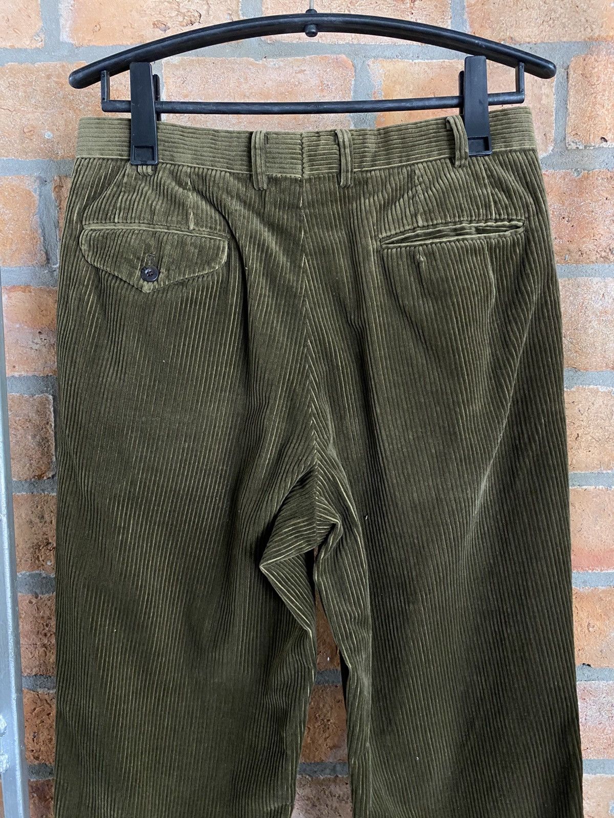 Burberry Burberry Olive Green Corduroy Pleated Trousers Size US 32 / EU 48 - 4 Thumbnail