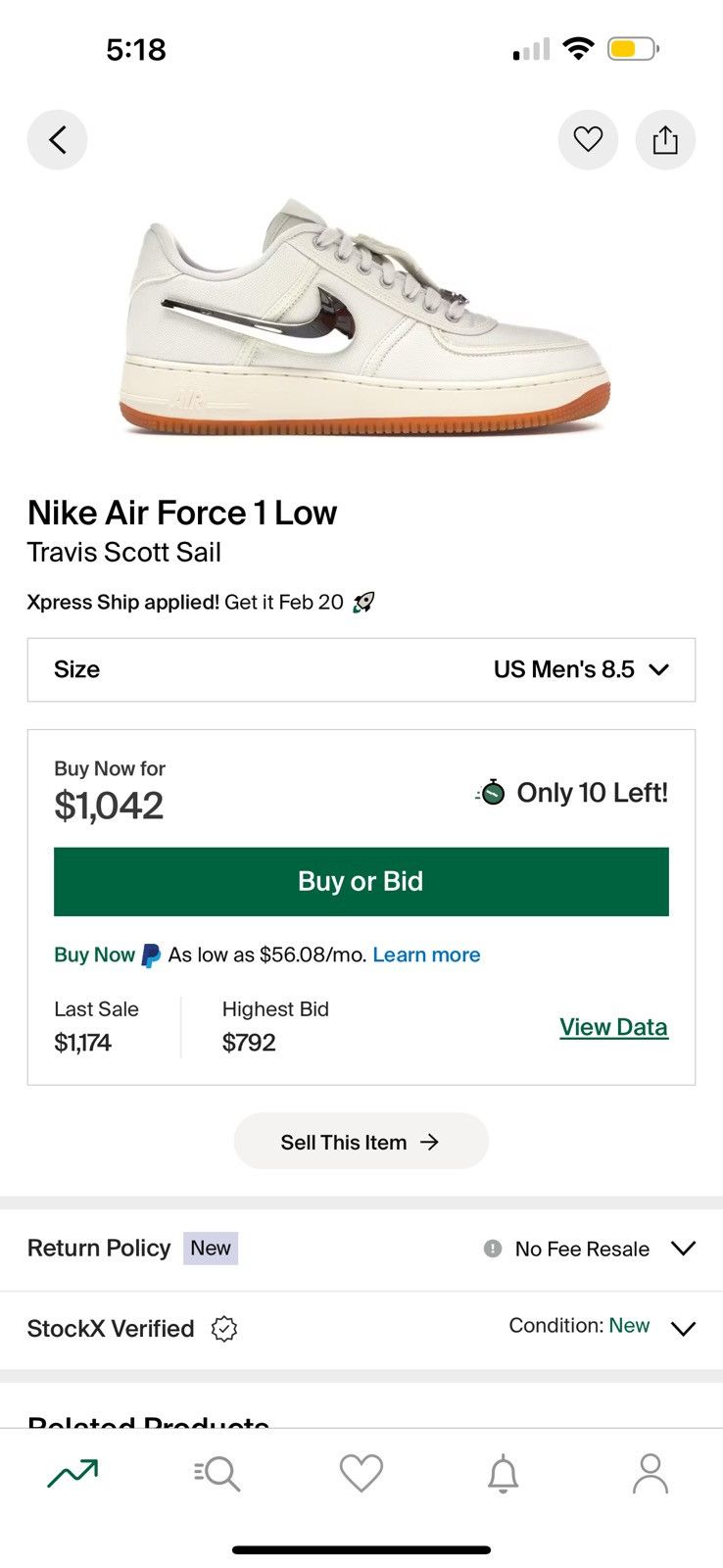 Travis Scott Travis Scott Sail Air Force 1 Low Size US 8.5 / EU 41-42 - 7 Thumbnail
