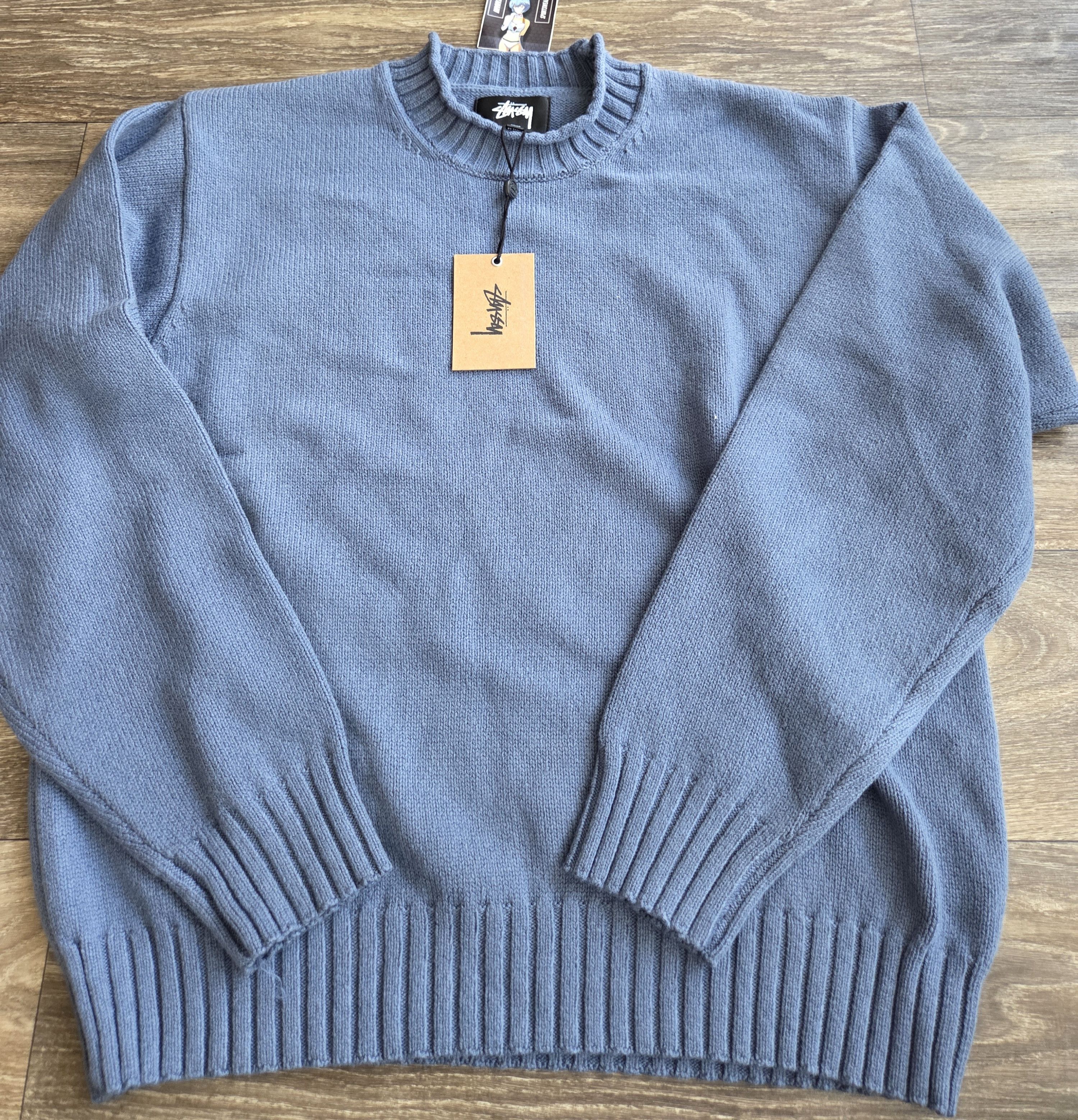 Stussy Surfman Tonal Mock Merino Cotton Knit Sweater Size US L / EU 52-54 / 3 - 2 Thumbnail
