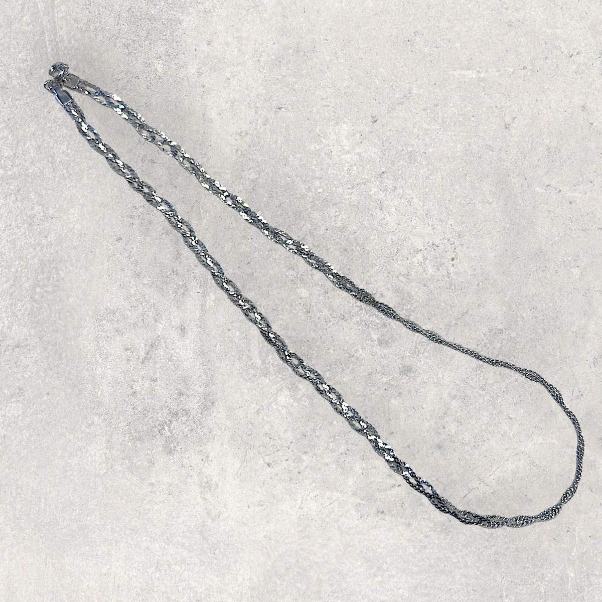 Other Flat Braided Silver Chain Necklace Size ONE SIZE - 2 Thumbnail