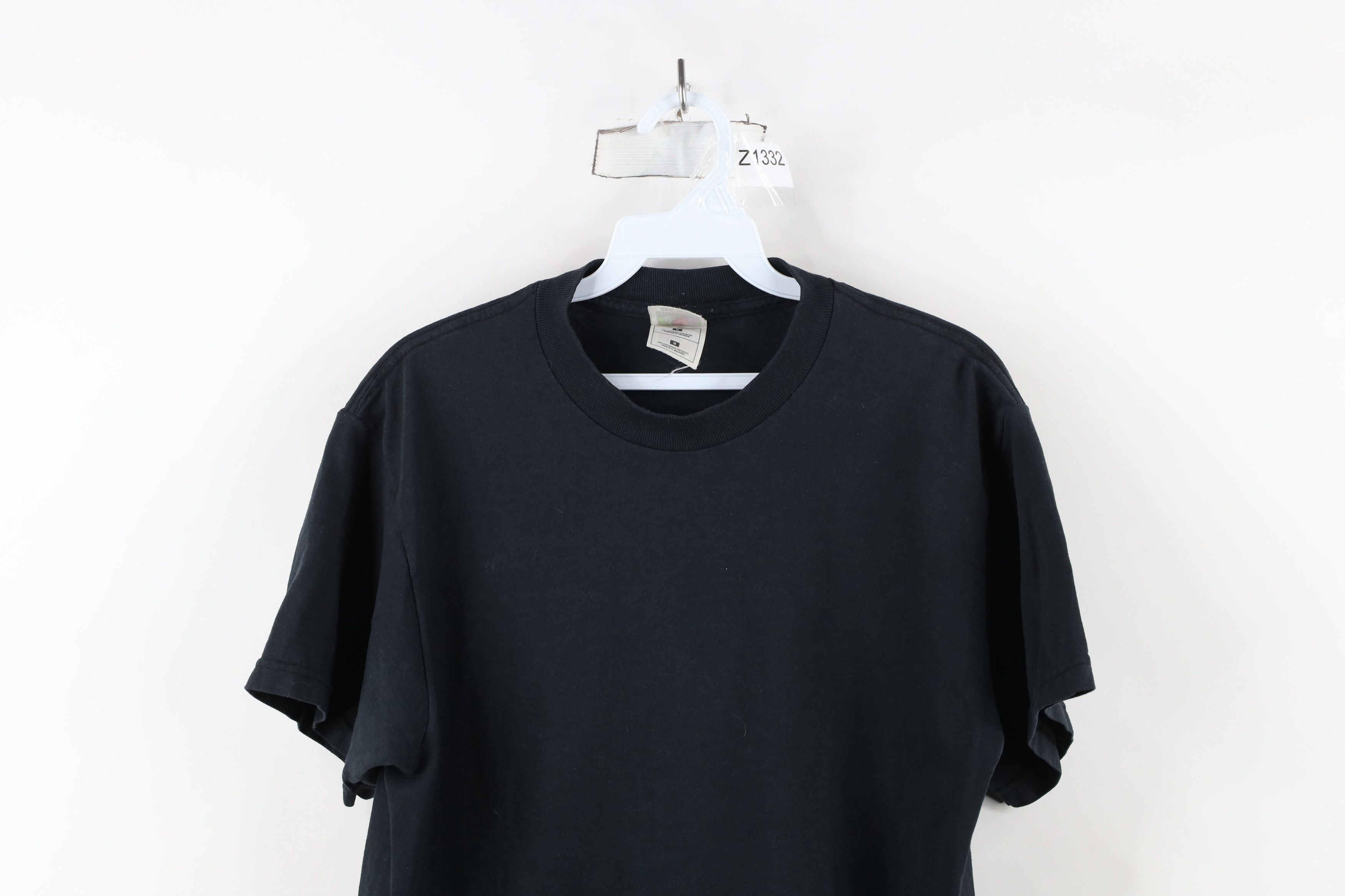 Vintage Vintage 90s Streetwear Blank Heavyweight T-Shirt Black Size US M / EU 48-50 / 2 - 2 Thumbnail