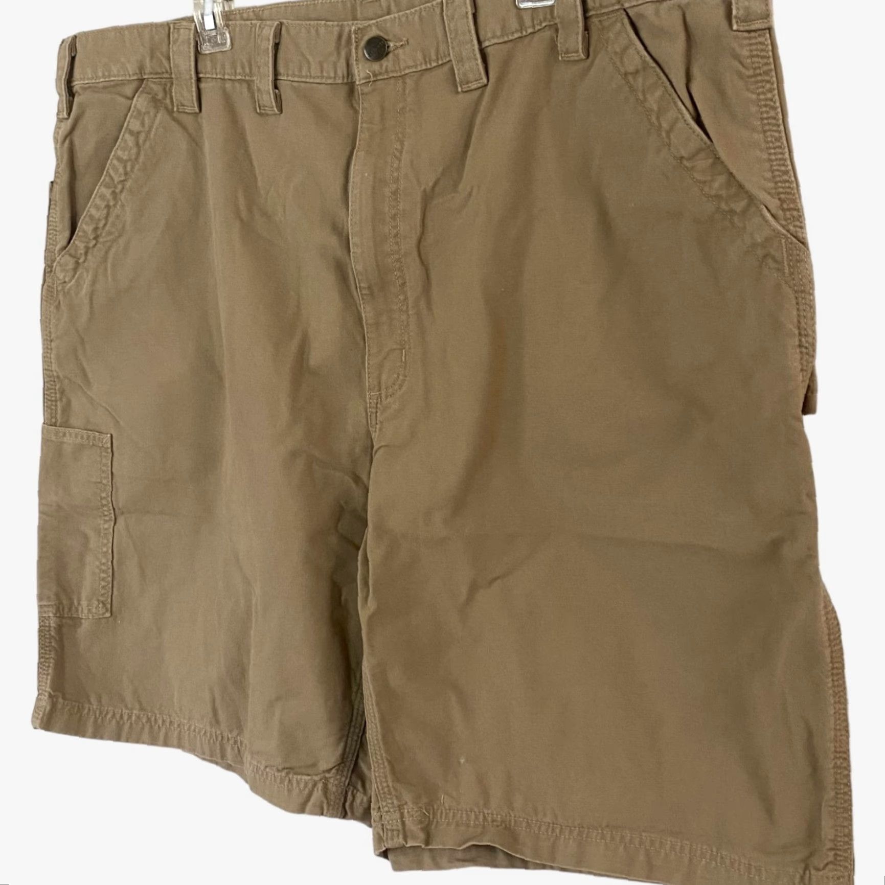 Carhartt VINTAGE Carhartt Canvas Work Shorts Tan Cargo Carpenter Original Fit Tool Loop Mens 46 Brown 100% Cotton Size US 30 / EU 46 - 2 Thumbnail