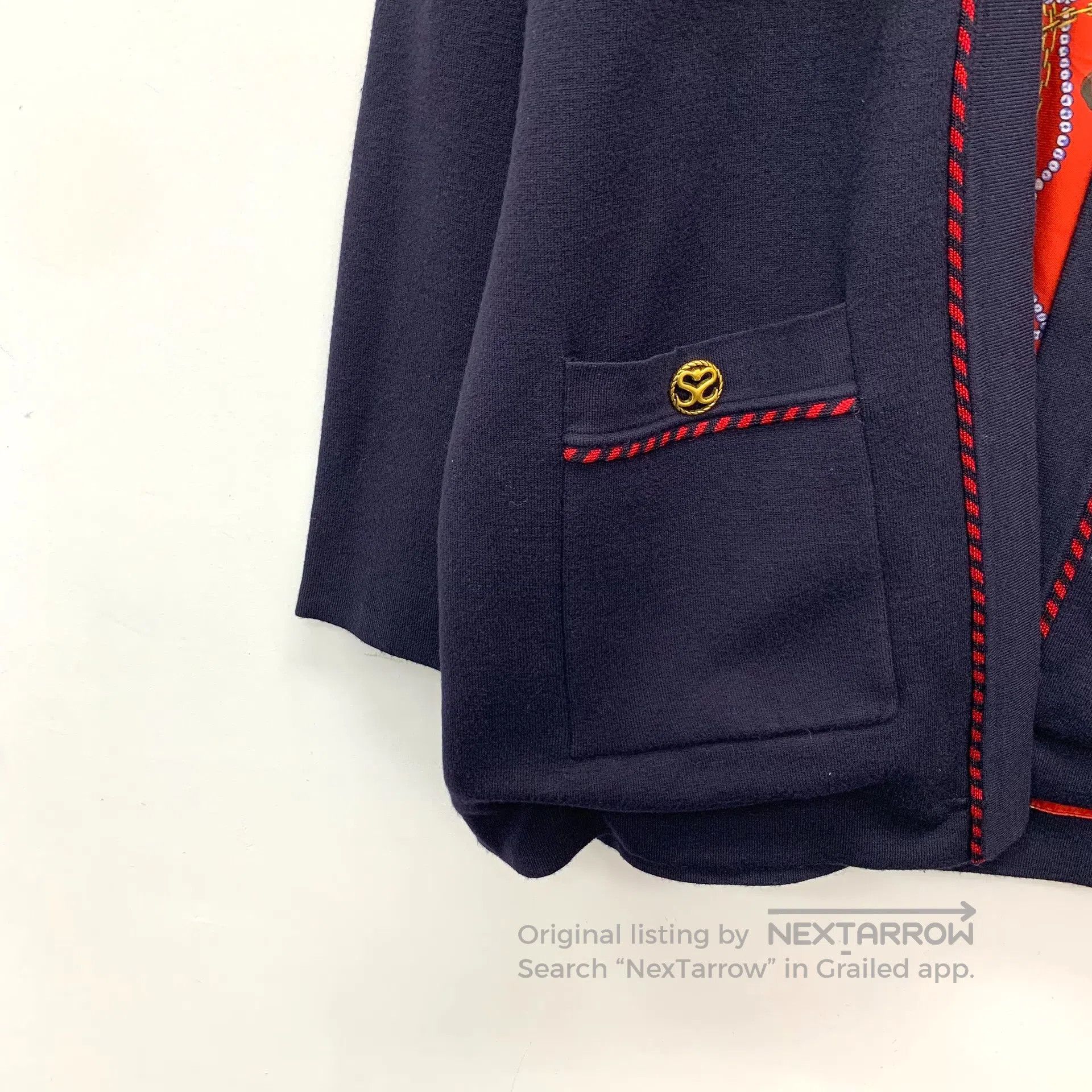 Sandro SANDRO Navy Blue Multi-Pocket Crew Neck Long Sleeve Cardig Size US S / EU 44-46 / 1 - 4 Thumbnail