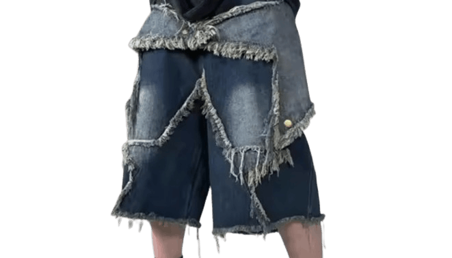 Japanese Brand Patch denim short loose Size US 44 / EU 60 - 2 Thumbnail