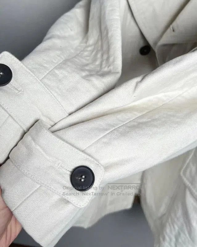 Yves Saint Laurent YSL White Cotton Women's Coat . Size XXS / US 00 / IT 34 - 2 Thumbnail