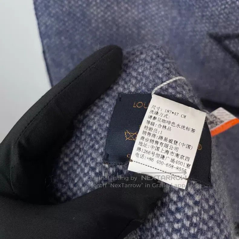 Louis Vuitton Louis Vuitton Blue and black full-print cashmere double-si Size ONE SIZE - 8 Thumbnail