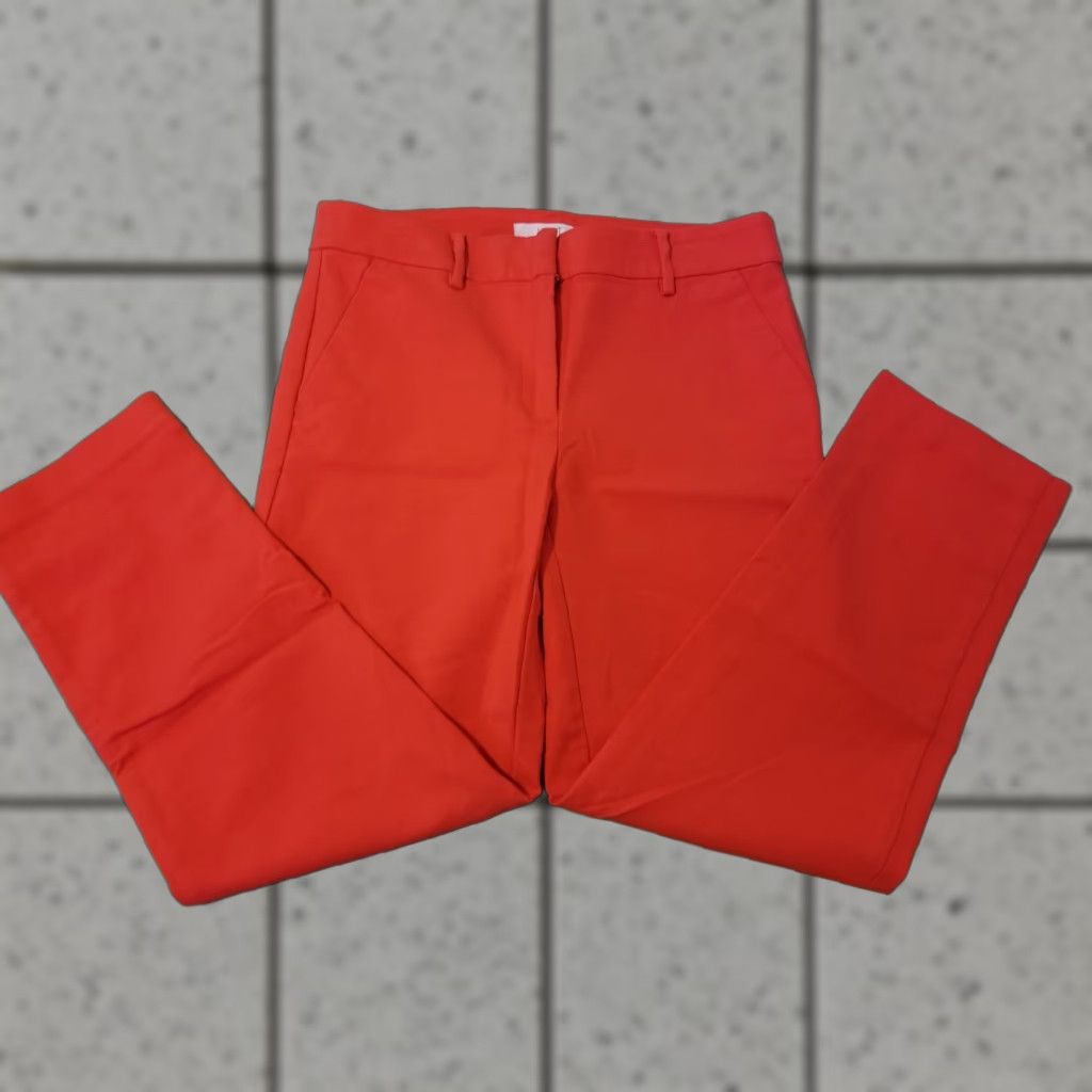 Ann Taylor Womens Ann Taylor Pants Khaki Orange Chino Flat Front Cotton 2 Dress Slacks Trousers Collection Womens Size 26" / US 2 / IT 38 - 1 Thumbnail