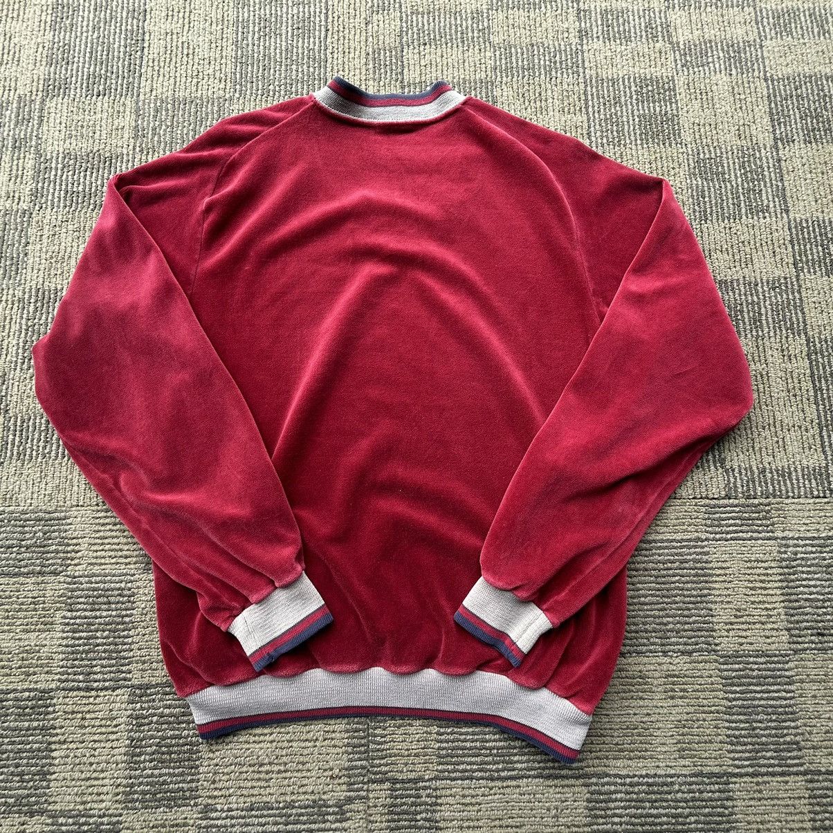Vintage VTG 70’s Velour Red V-Neck Pullover Sweater Size M / US 6-8 / IT 42-44 - 7 Thumbnail