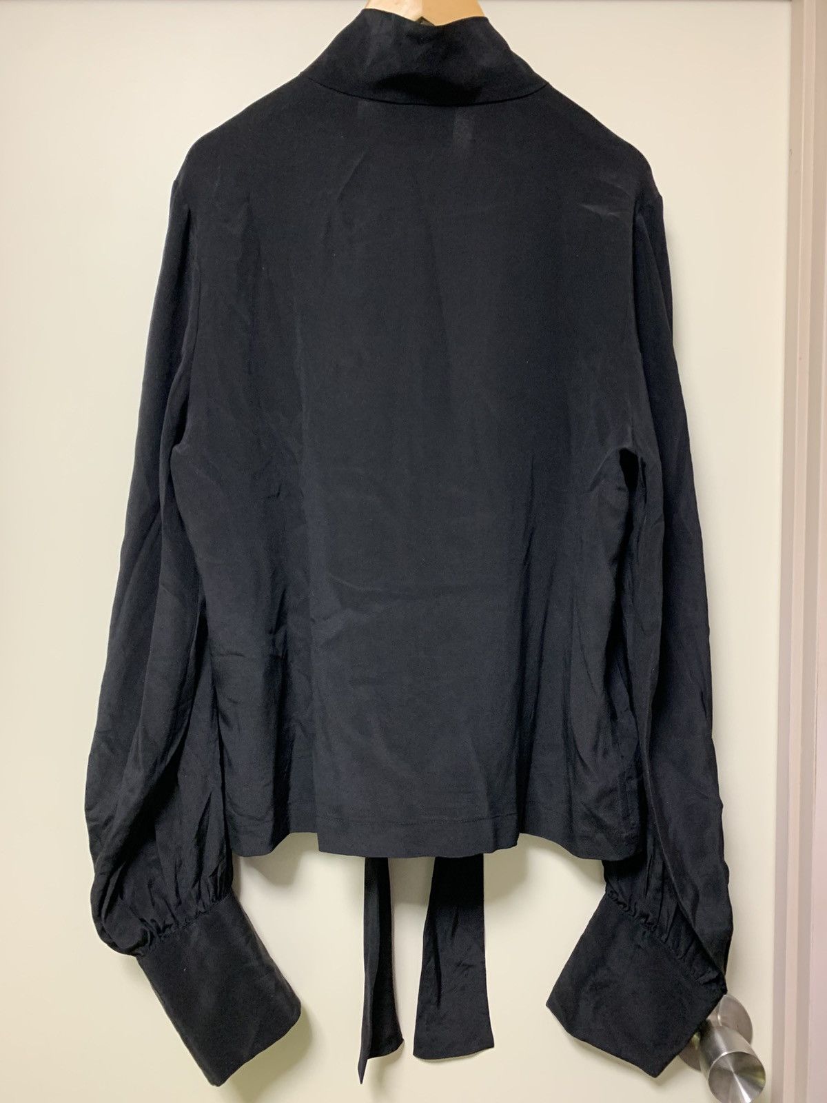 Enfants Riches Deprimes ERD FW24 Black Pussy Bow Shirt Silk XL Size US XL / EU 56 / 4 - 2 Thumbnail