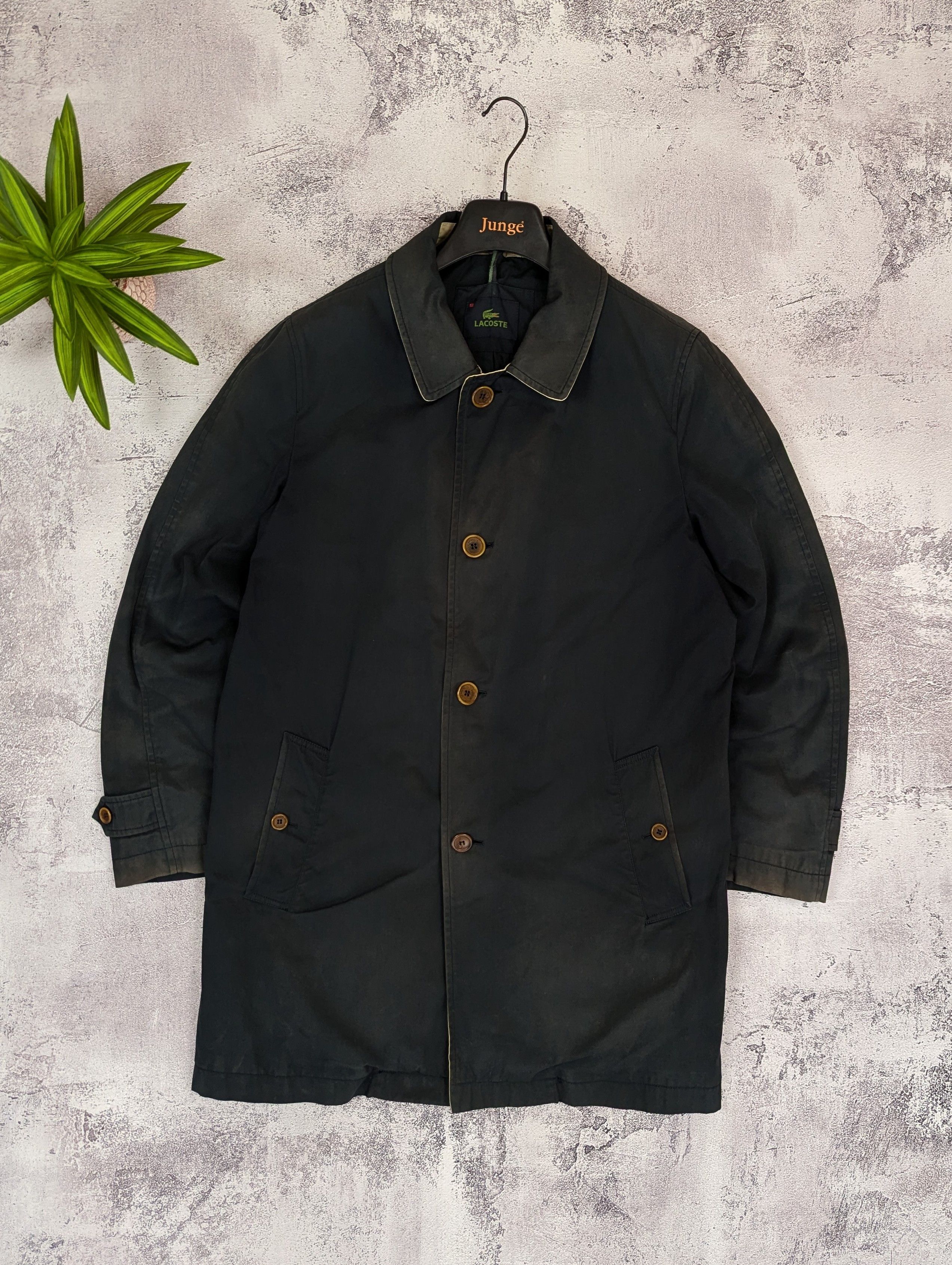 Lacoste VTG Lacoste Faded Distressed Trench Coat 52 Size US L / EU 52-54 / 3 - 1 Thumbnail