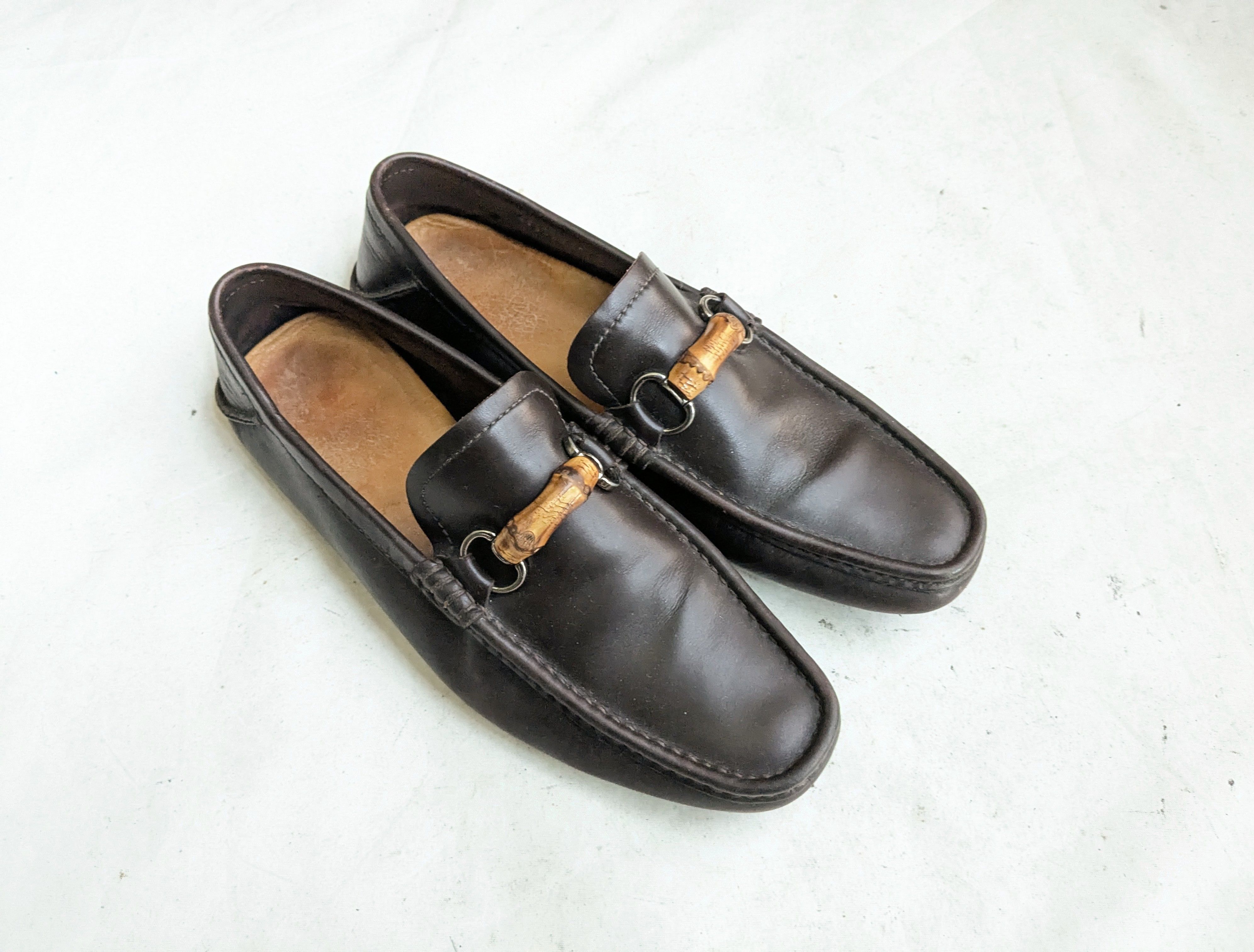 Gucci Gucci Horsebit Driving Loafers Brown Leather 9.5 Bamboo Size US 9.5 / EU 42-43 - 1 Thumbnail