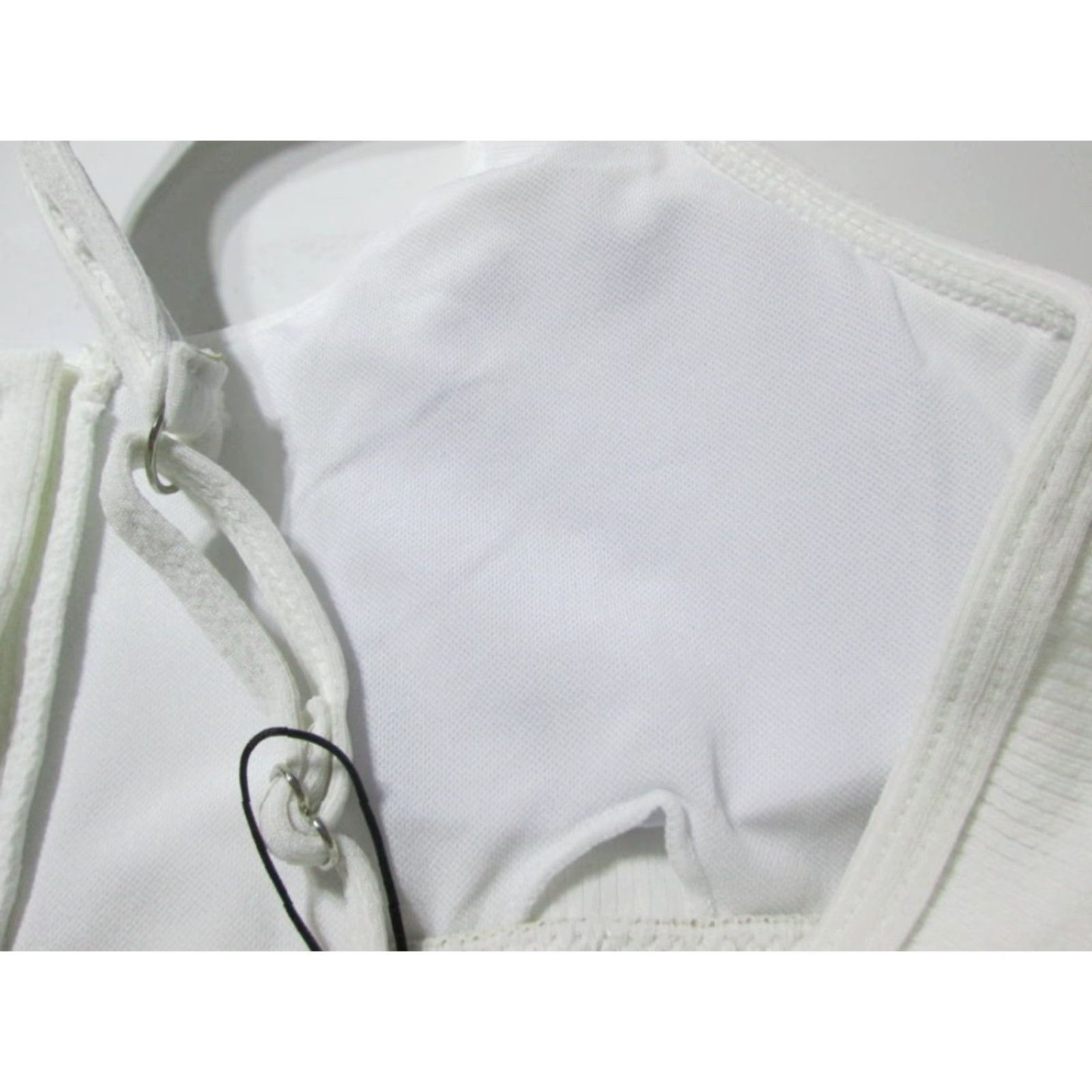 ZAFUL Zaful Womens Top 6 White Bralette Lined Button Front Ribbed Swim Bralette Size M / US 6-8 / IT 42-44 - 5 Thumbnail