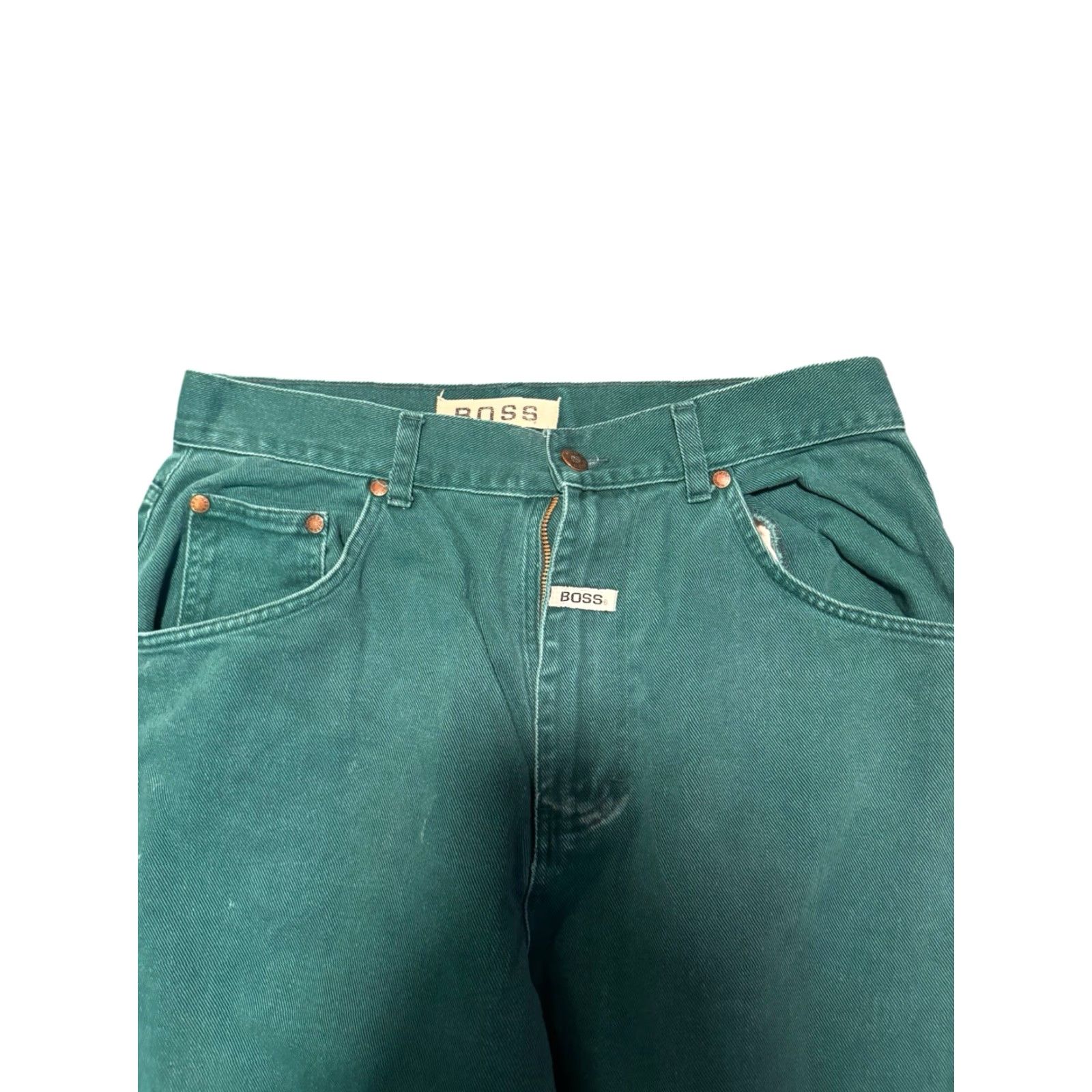 Hugo Boss VINTAGE Hugo Boss Men's Green 5 Pocket Denim Jeans Baggy Skater 34x32 Regular Size 42in Waist Size US 34 / EU 50 - 6 Thumbnail