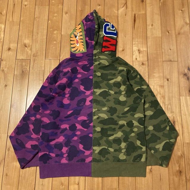 Bape BAPE Shark Full Zip Hoodie Purple camo green camo APE Size US XL / EU 56 / 4 - 2 Thumbnail