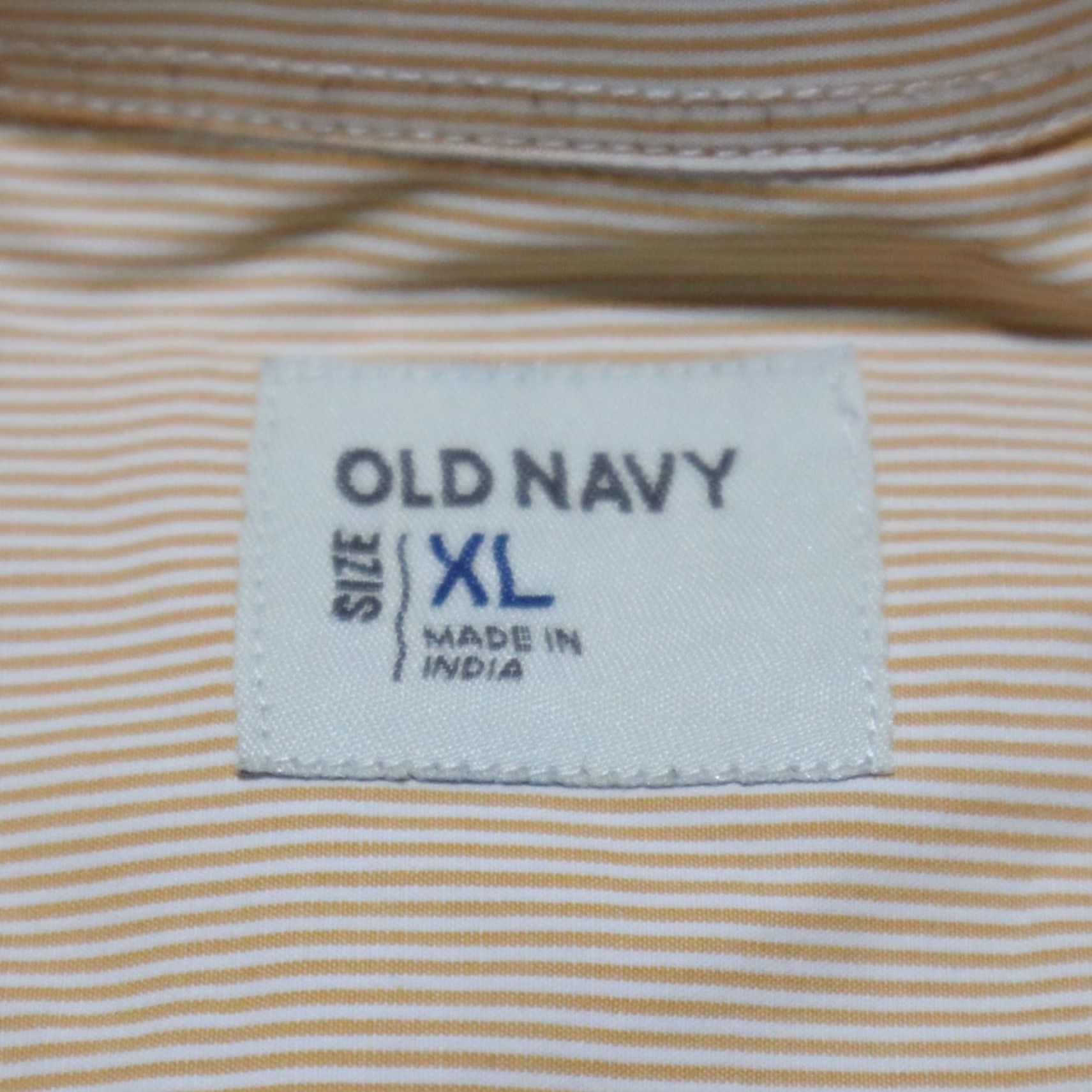 Old Navy VINTAGE Old Navy Orange Striped Button-Up Shirt Men's XL Long Sleeve Casual Classic Size US XL / EU 56 / 4 - 3 Thumbnail