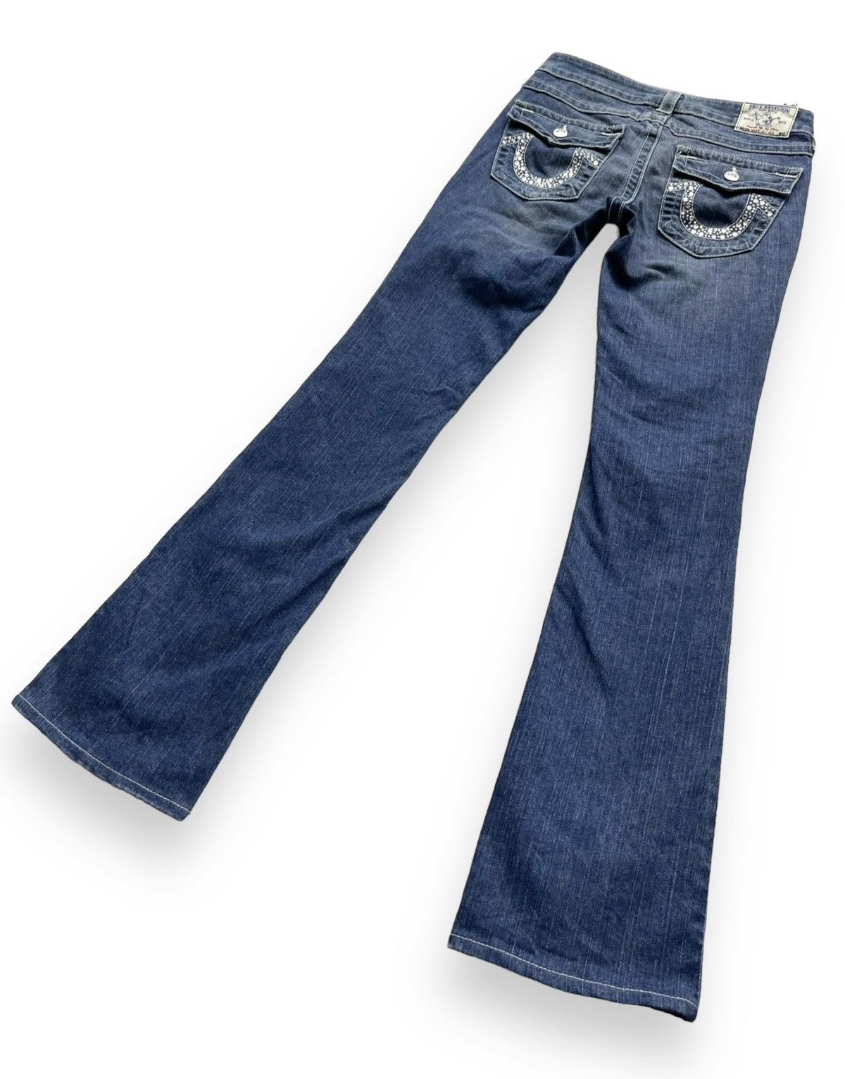 Swarovski 🔥VTG TRUE RELIGION BECKY x SWAROVSKI GEMSTONE Stretch FLARE Size 28" / US 6 / IT 42 - 6 Thumbnail
