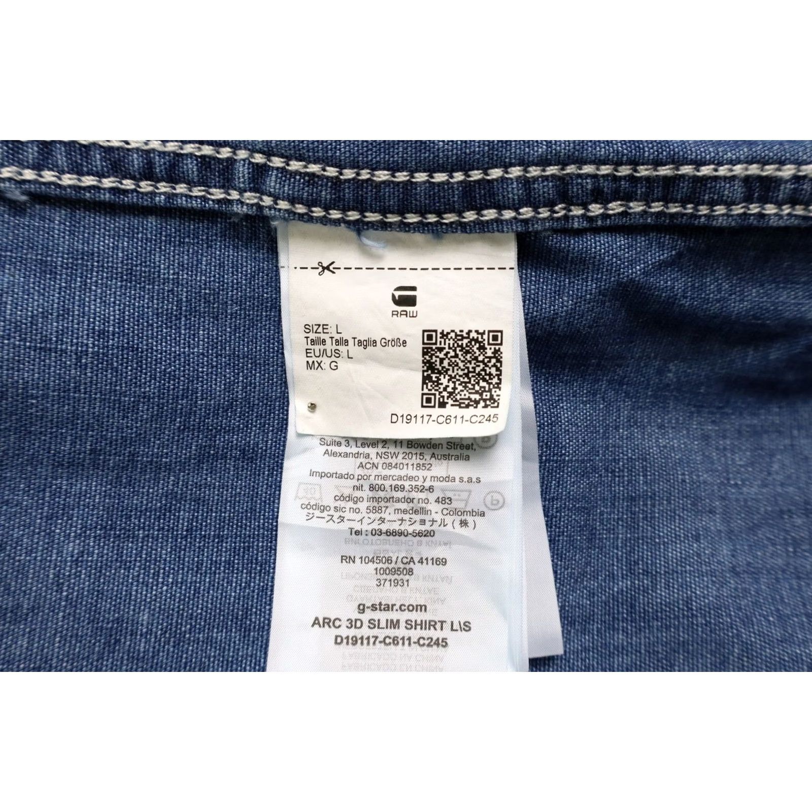 G-Star G-STAR Arc 3D Slim Shirt Men's LARGE Denim Chest Pockets Painted Denim Shirt Slim Chest Pockets Painted LARGE Men Blue Shirt Size US L / EU 52-54 / 3 - 7 Thumbnail